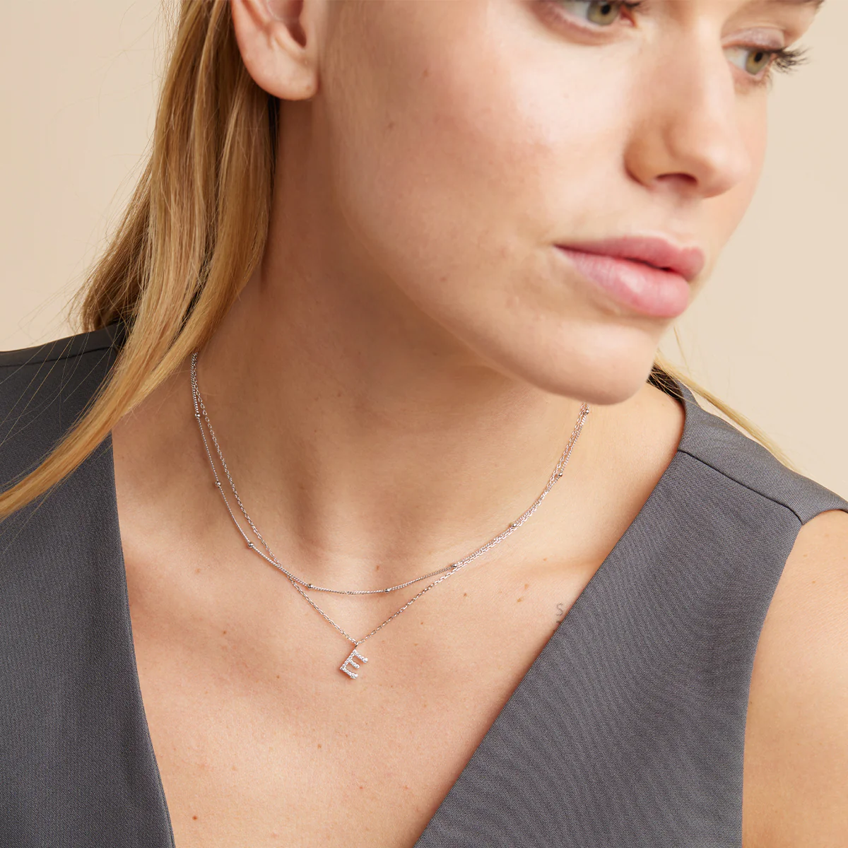 Essential Beaded Chain Necklace in Silver - Image 4