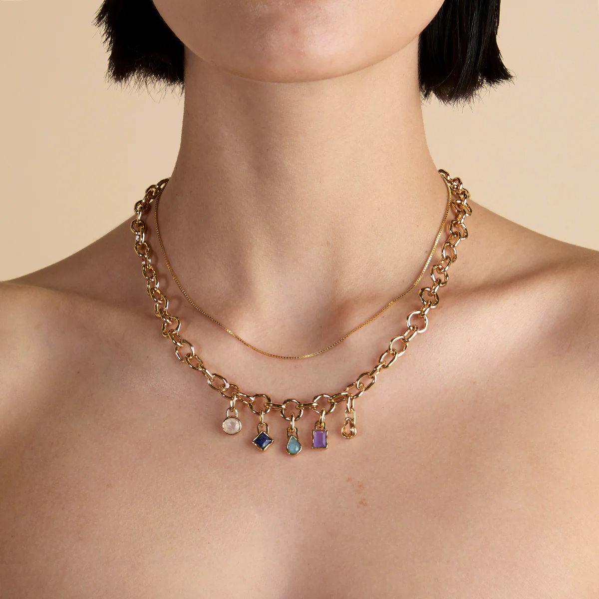 Essential Box Chain Necklace in Gold - Image 5