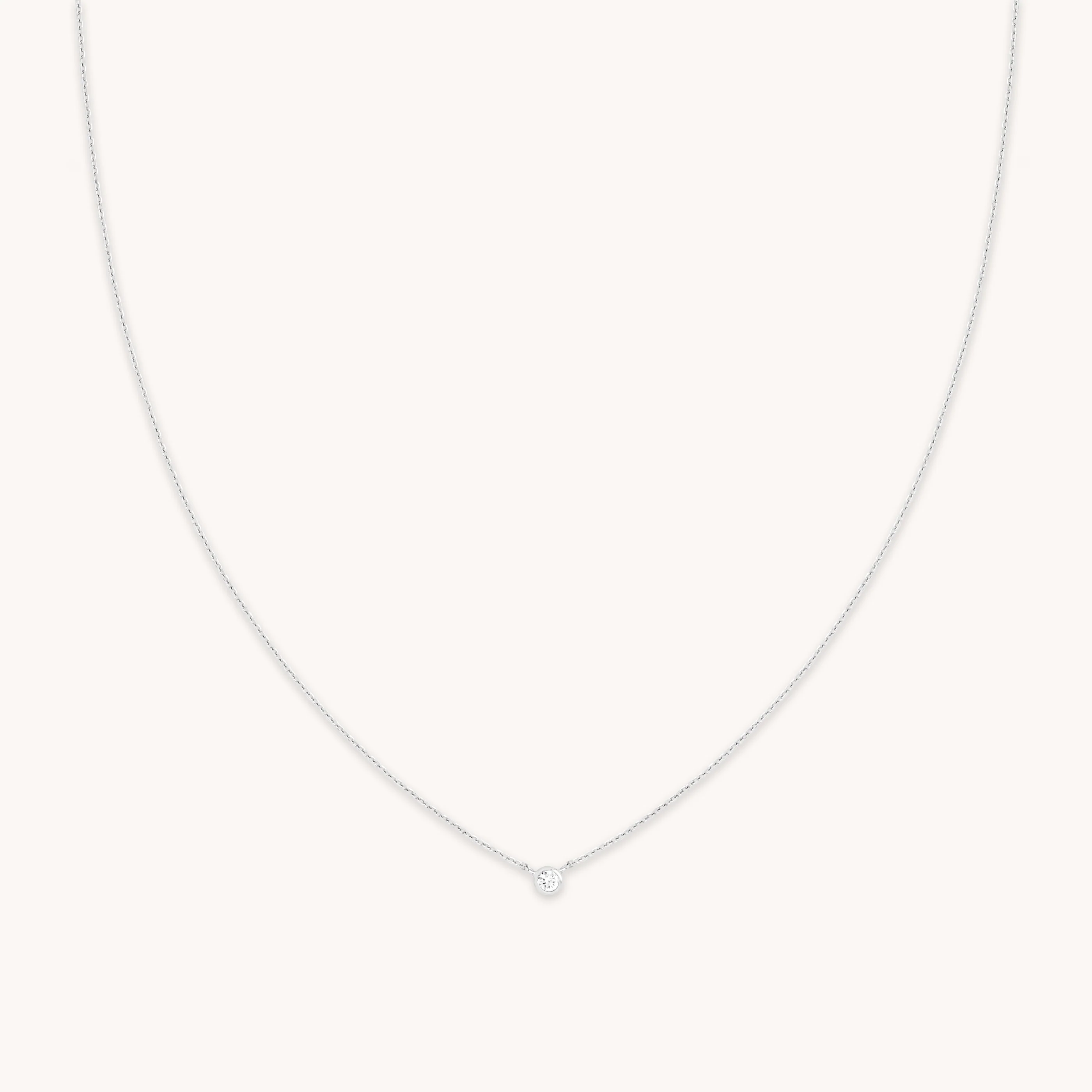 Essential Crystal Pendant Necklace in Silver