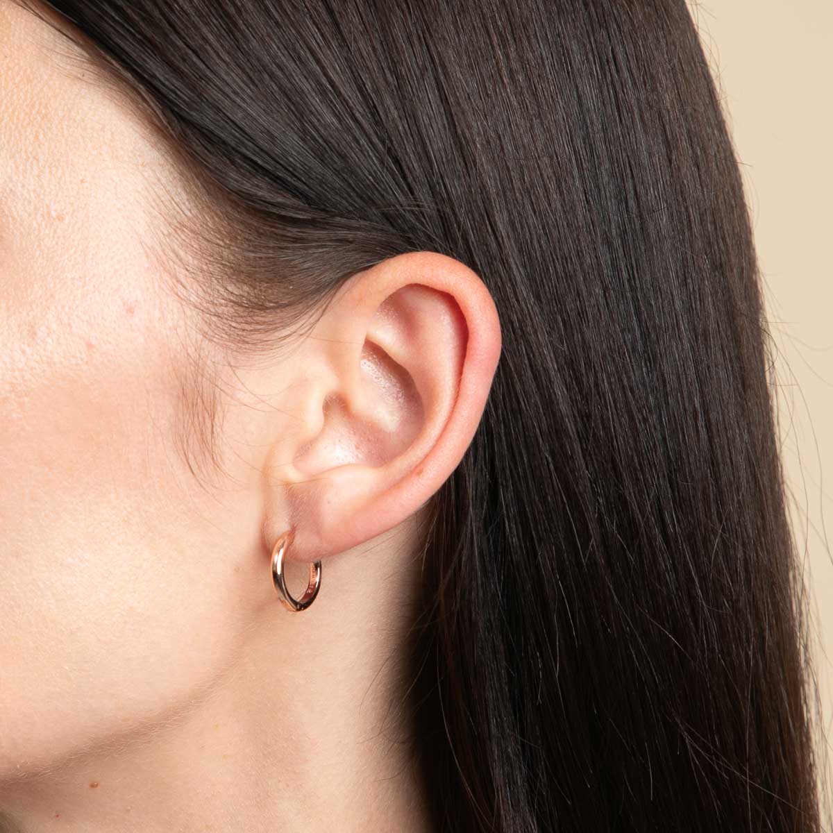 Essential Small Hoops in Rose Gold - Image 2