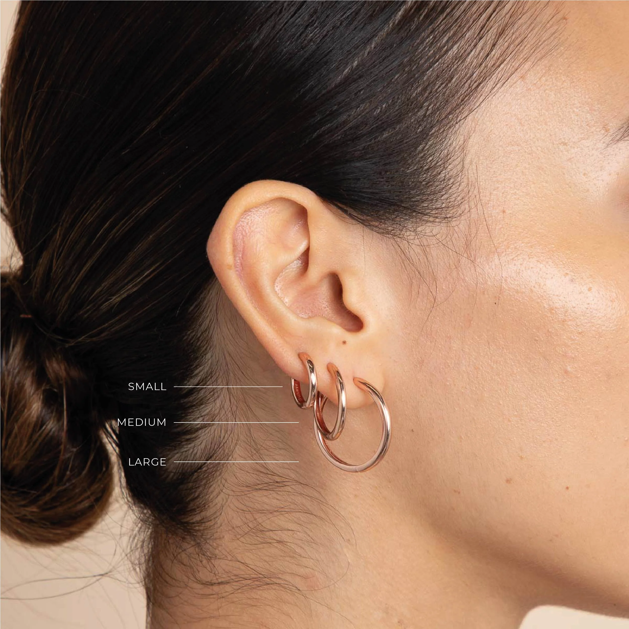 Essential Small Hoops in Rose Gold - Image 5