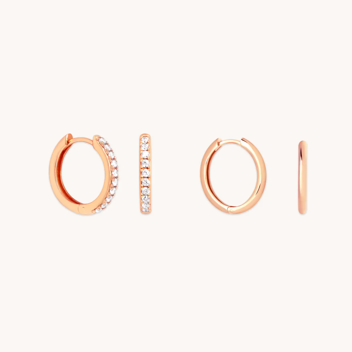 Essential Shimmer Hoop Gift Set in Rose Gold