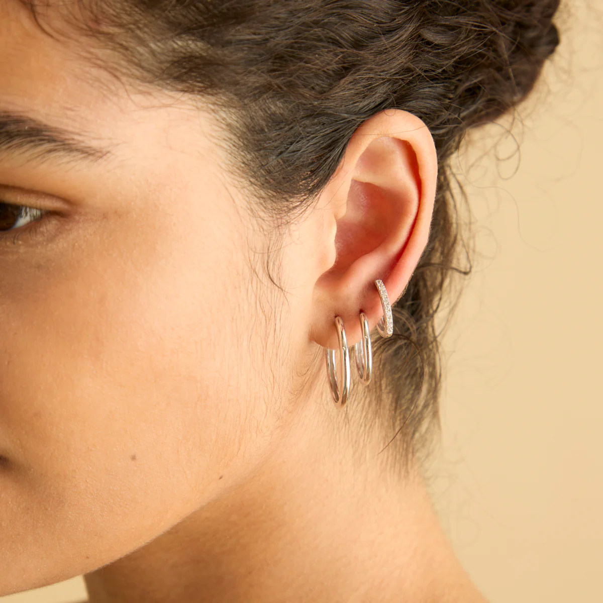 Essential Shimmer Hoop Gift Set in Silver - Image 2