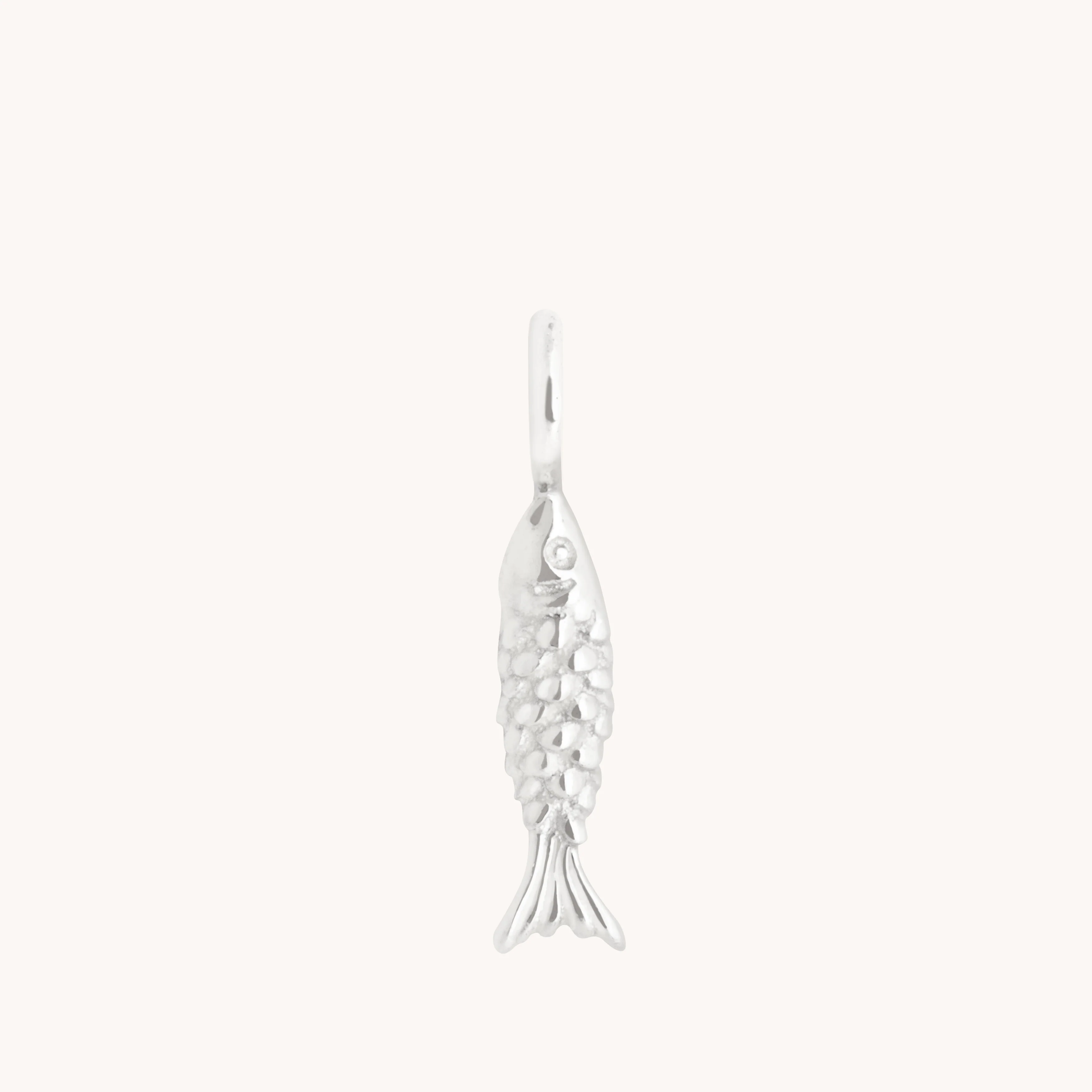 Fish Charm 9k White Gold