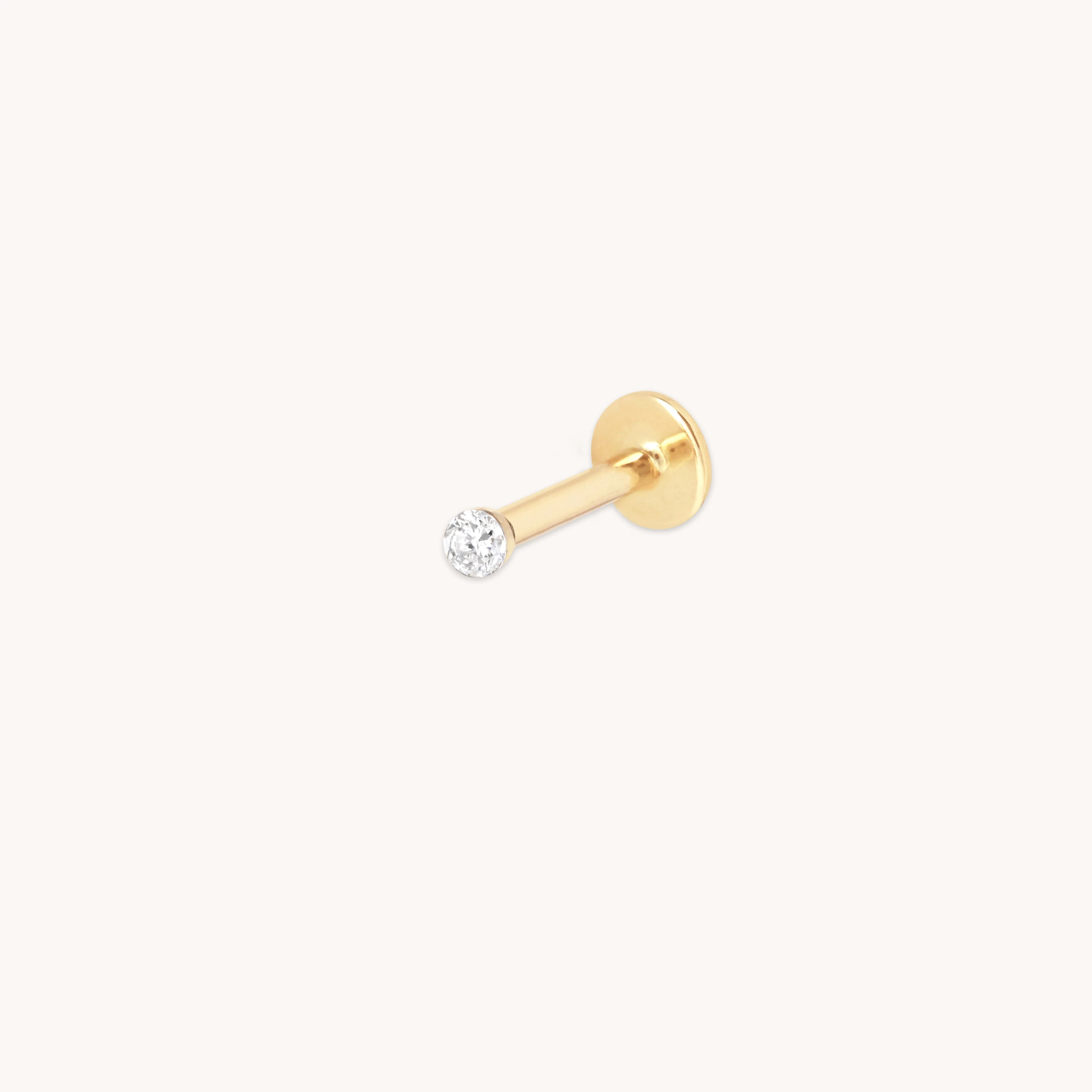 Floating Diamond Small Piercing Stud in Solid Gold