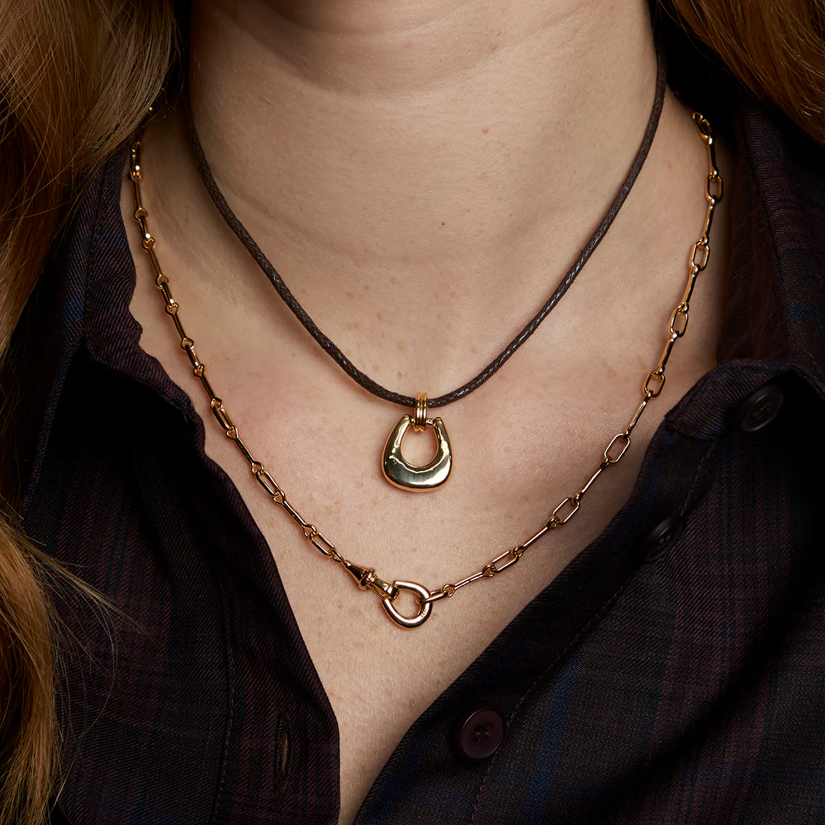 Hardware Pendant Cord Necklace in Gold - Image 3