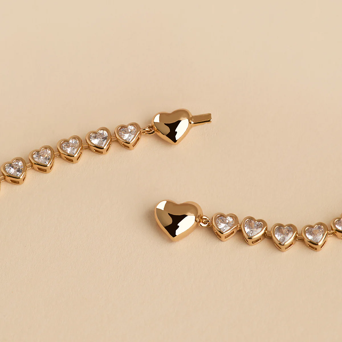 Heart Bezel Tennis Bracelet in Gold - Image 7