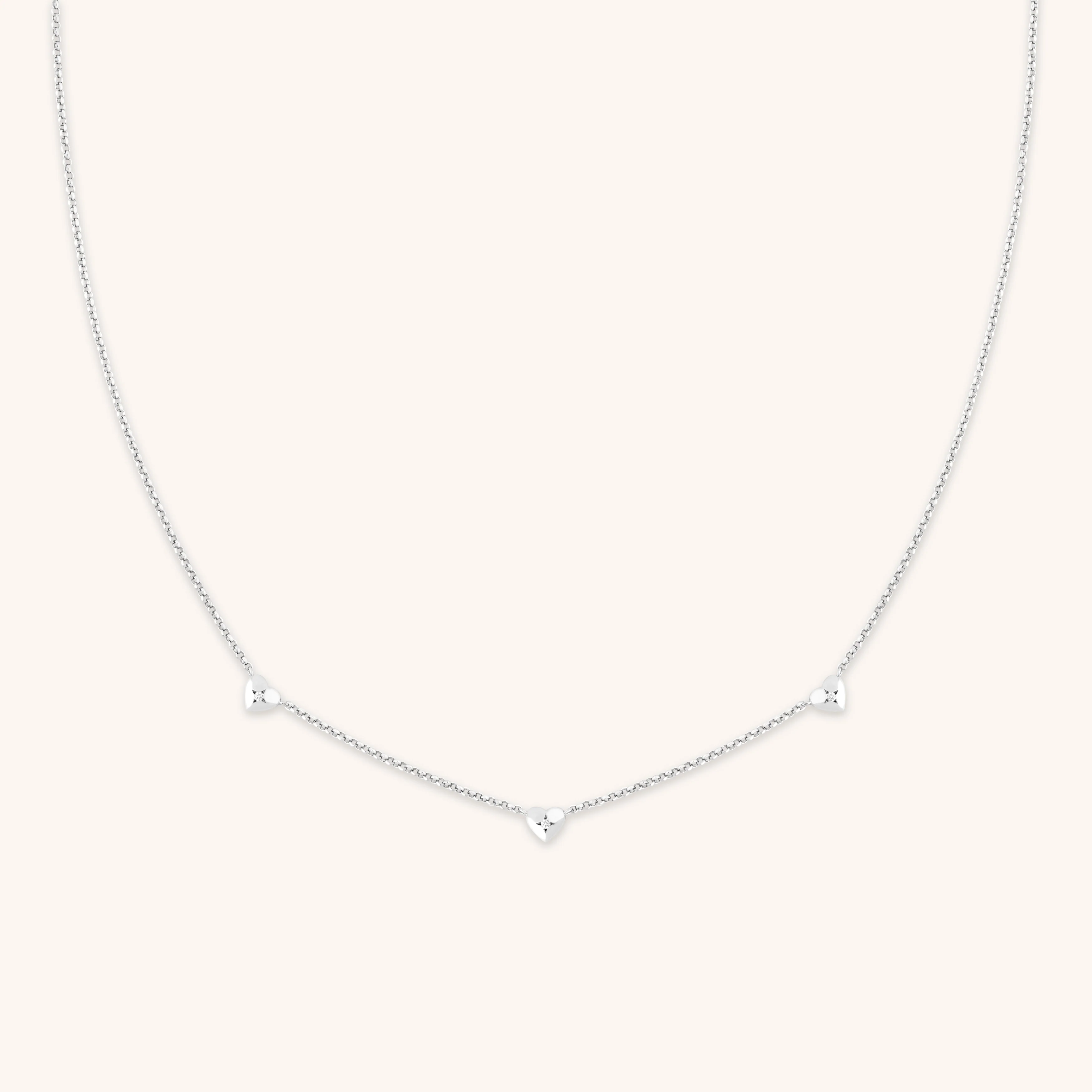 Heart Charm Necklace in Silver