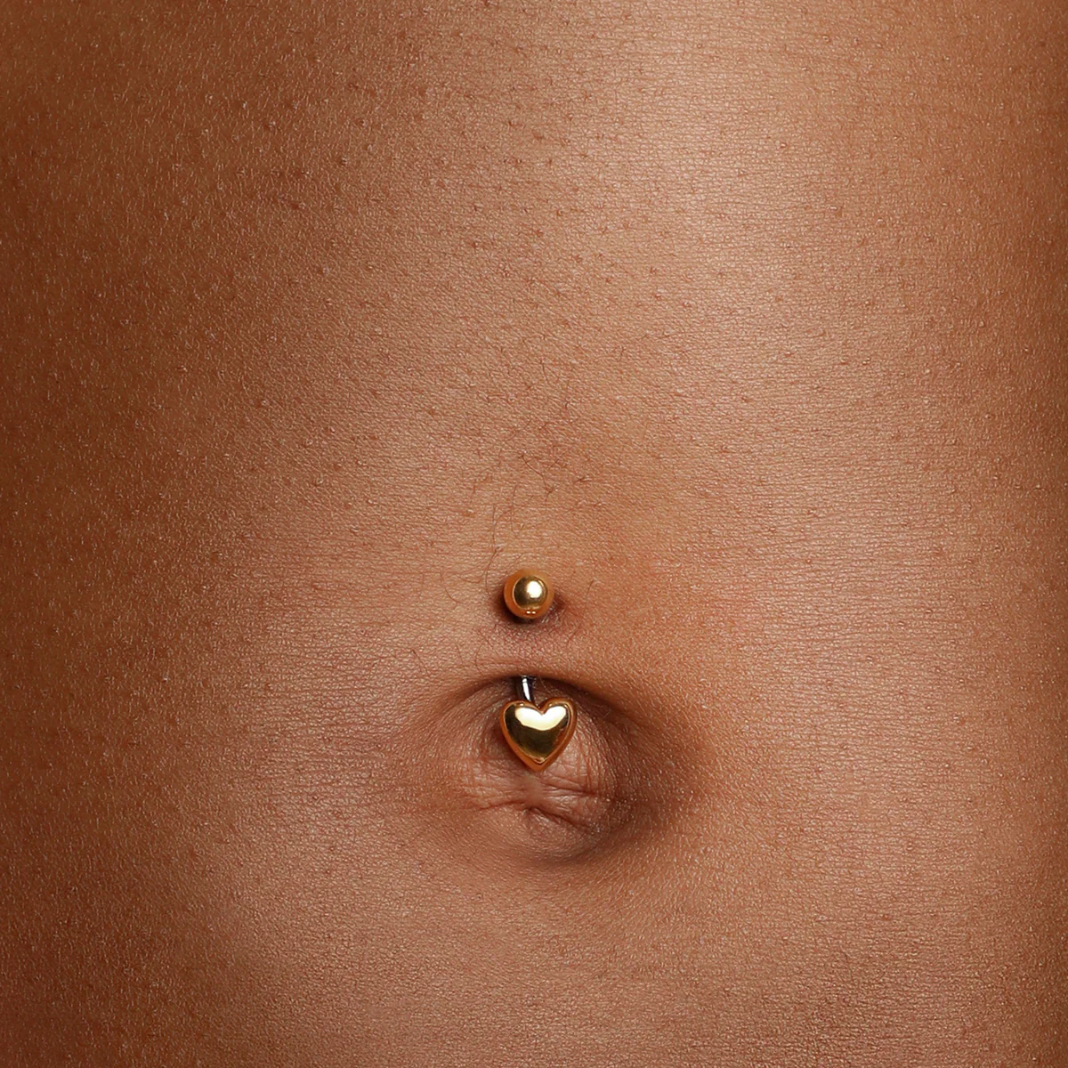 Heart Titanium Belly Bar in Gold - Image 4