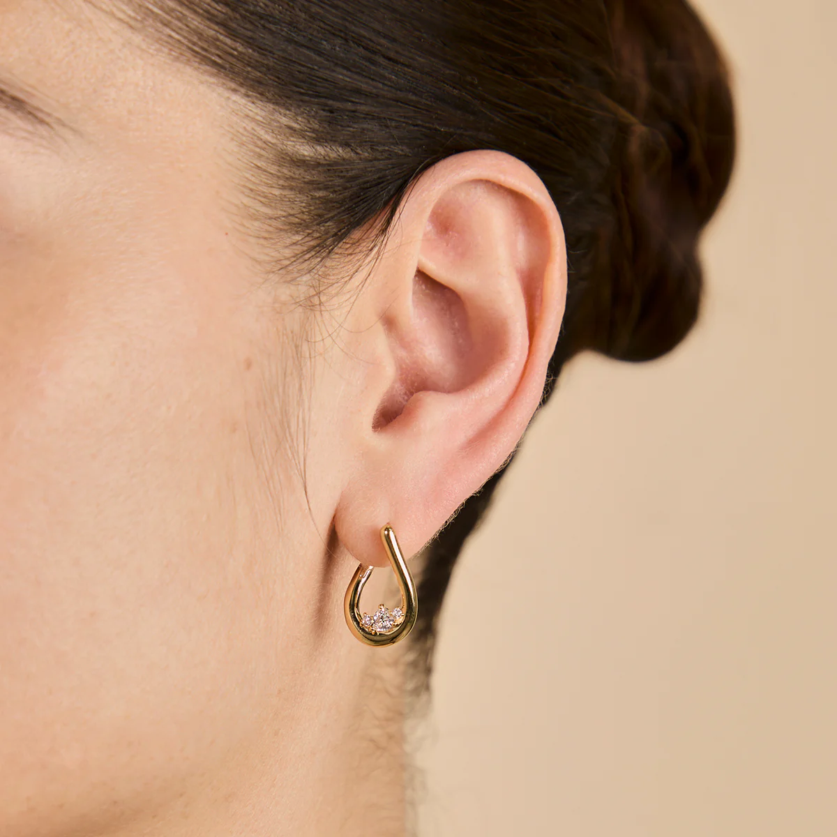 Hidden Heart Molten Hoops in Gold - Image 2