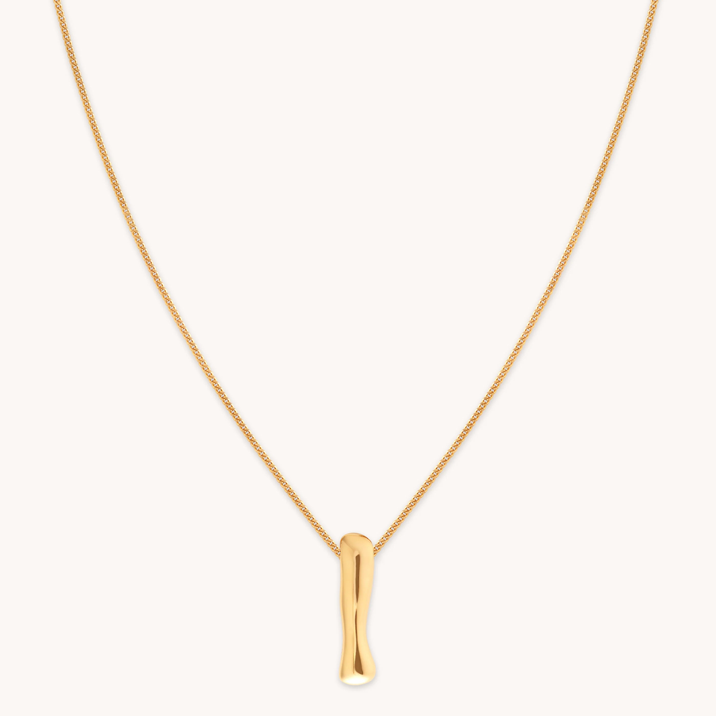 I Initial Bold Pendant Necklace in Gold