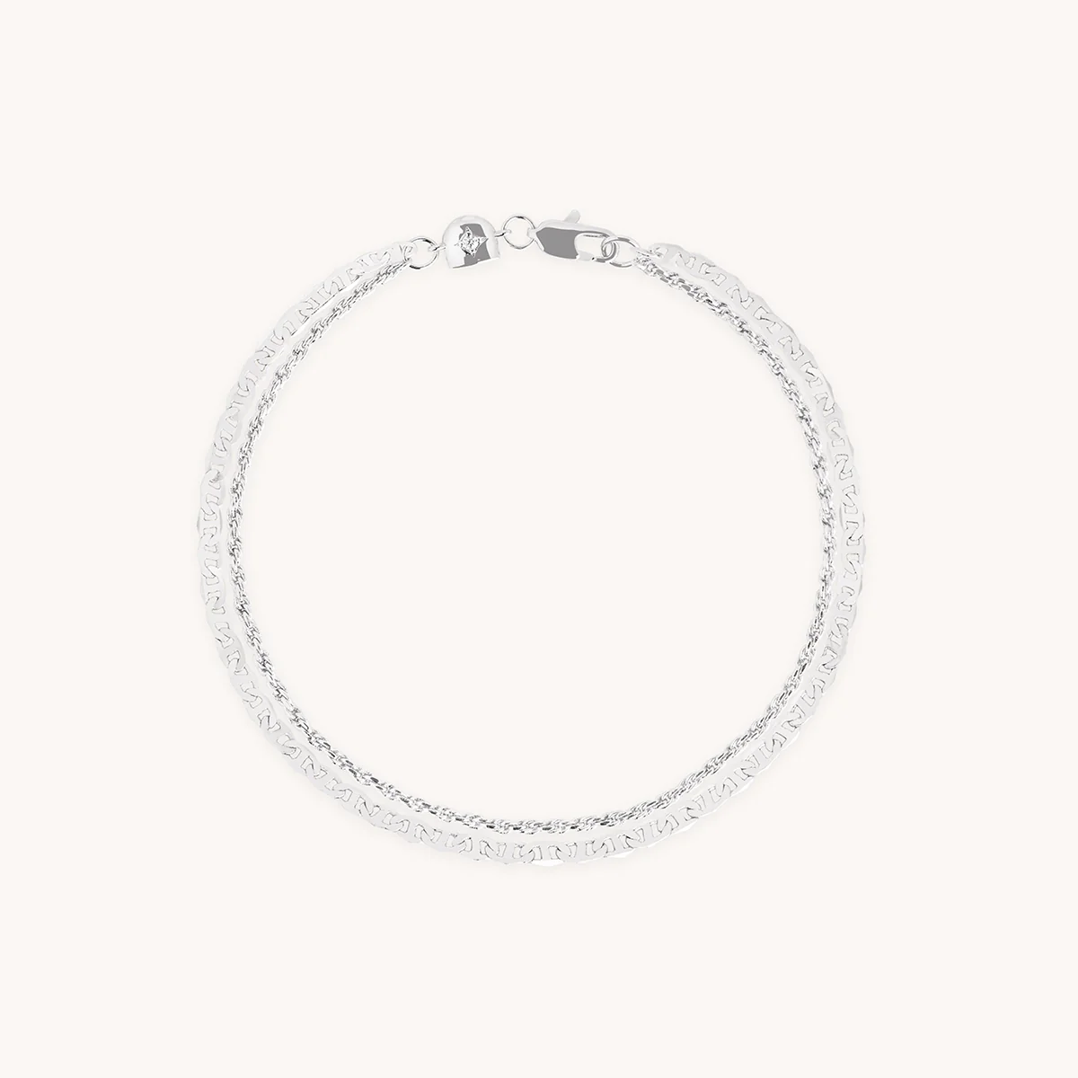 Illusion Double Chain Bracelet in Silver
