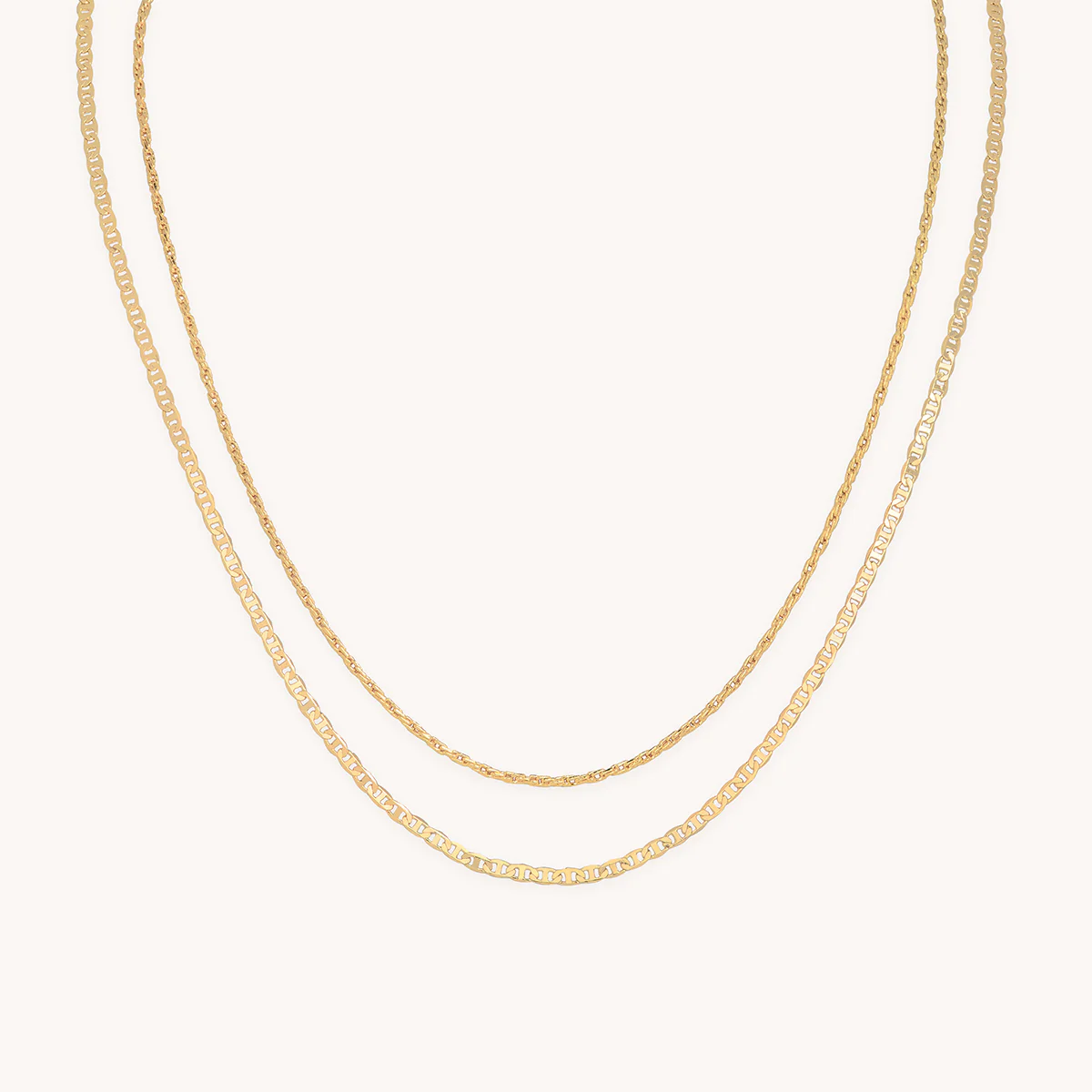 Illusion Double Chain Necklace in Gold