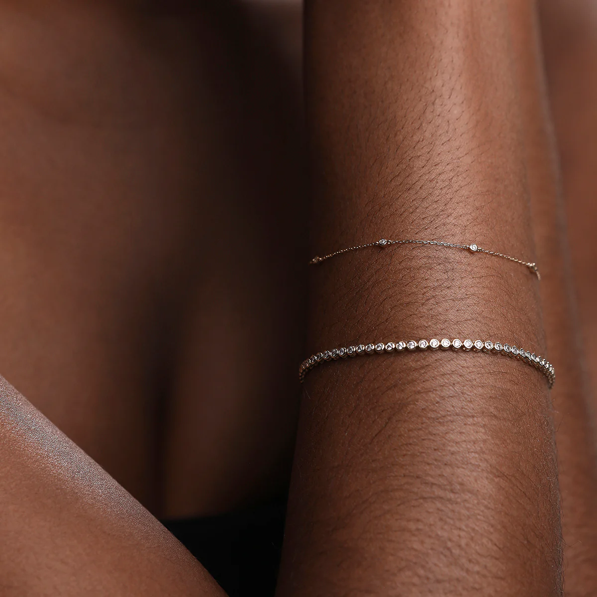 Lab Diamond Tennis Chain Bracelet in Solid Gold - Image 3
