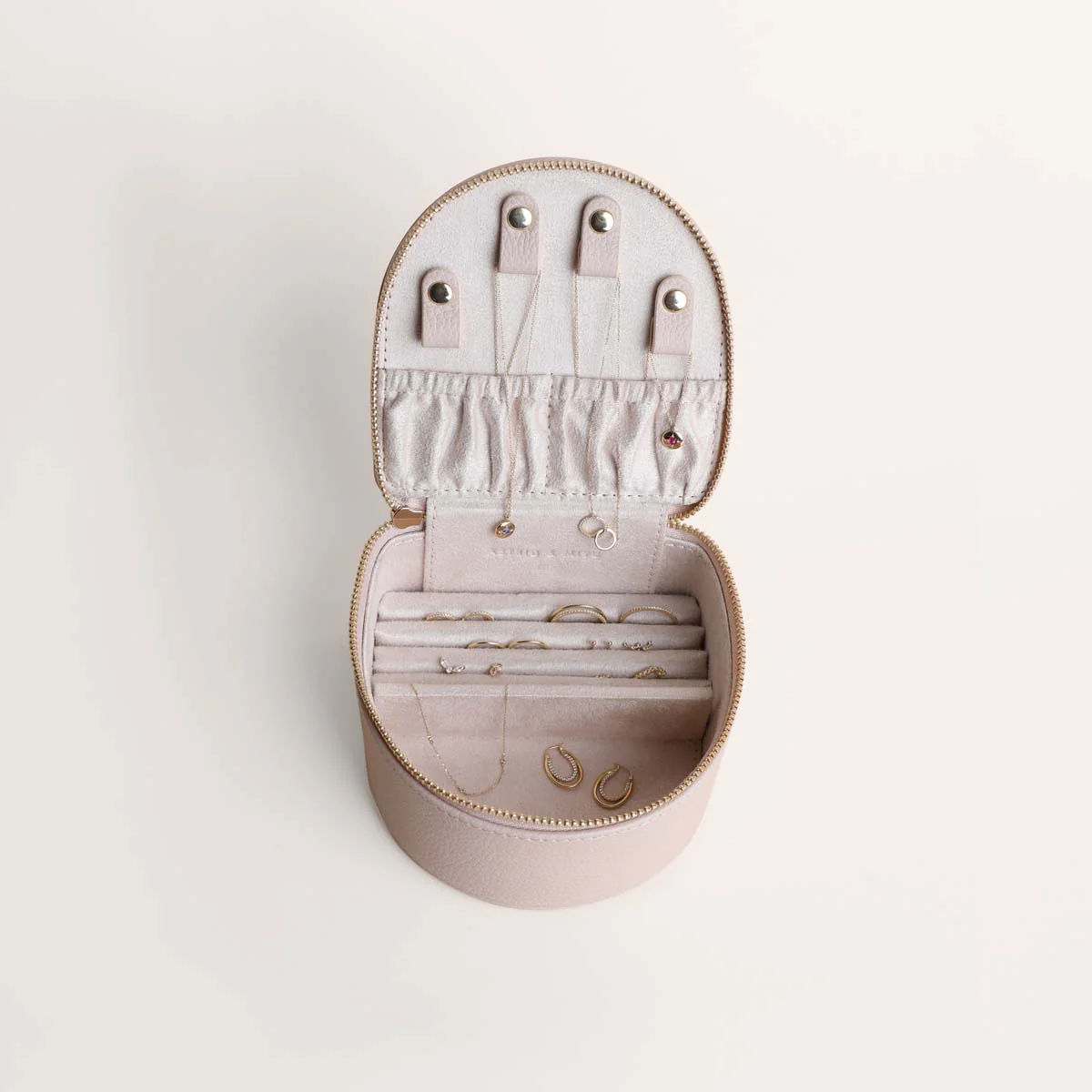 Leather Jewellery Box in Fawn Sand - Image 8