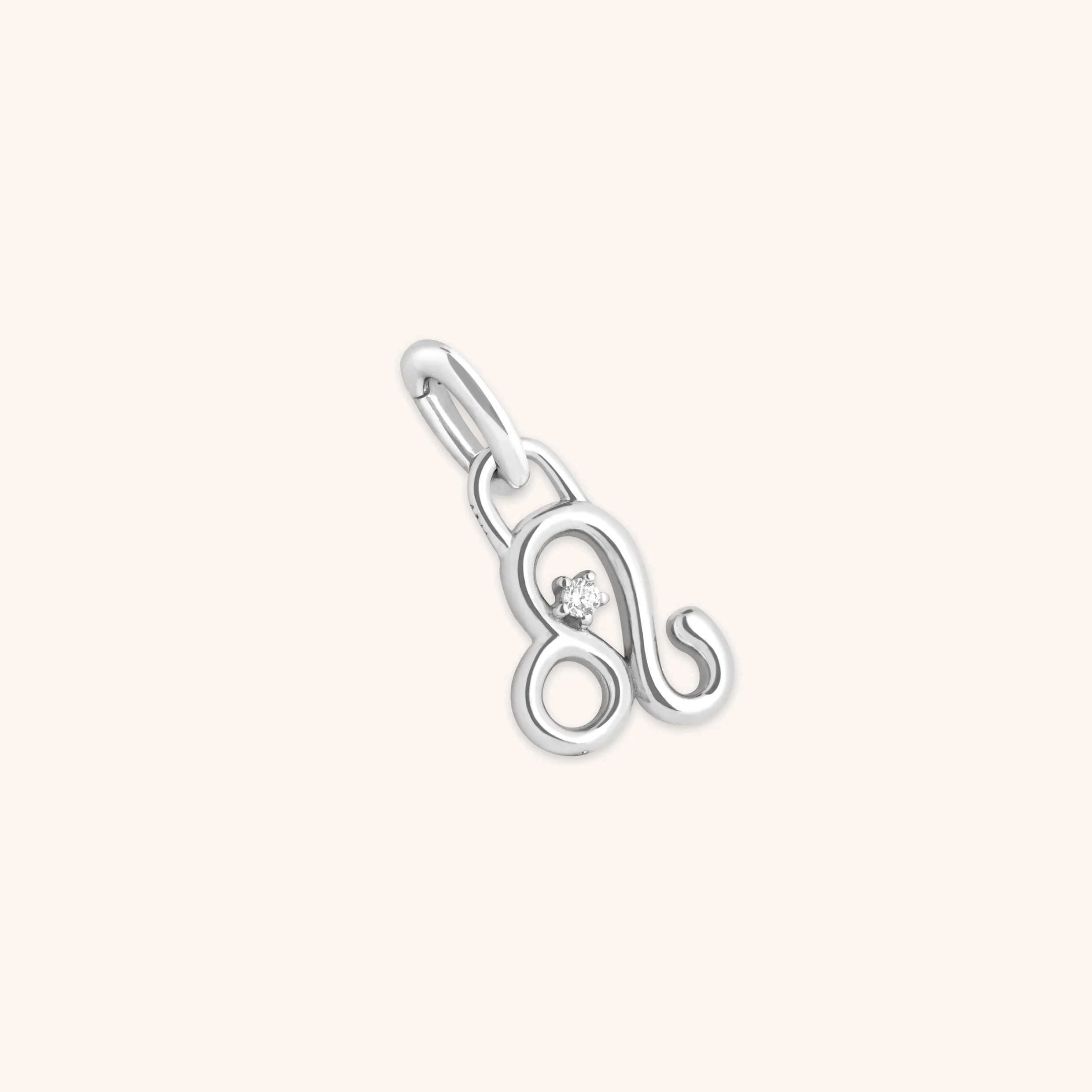 Leo Zodiac Clip Charm in Silver