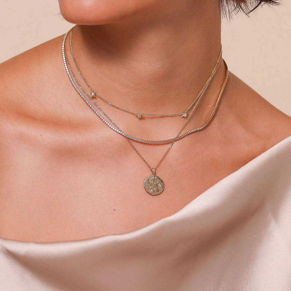 Leo Zodiac Pendant Necklace in Gold - Image 3