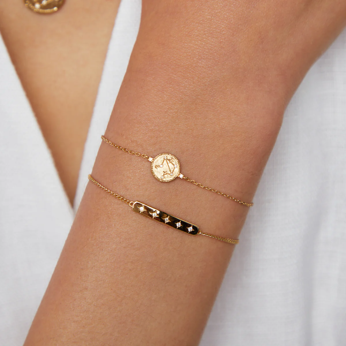 Libra Zodiac Bracelet in Gold - Image 3