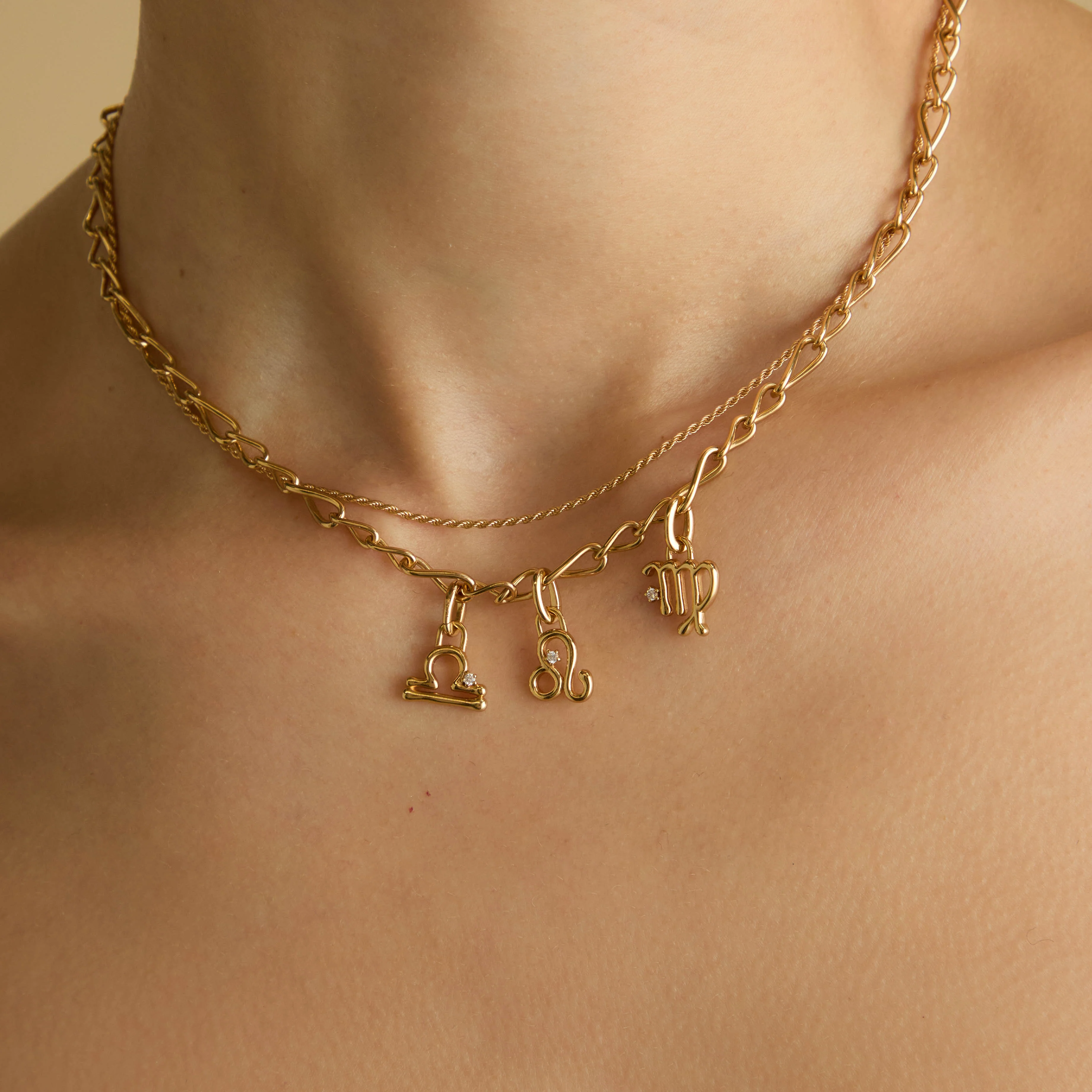 Libra Zodiac Clip Charm in Gold - Image 2