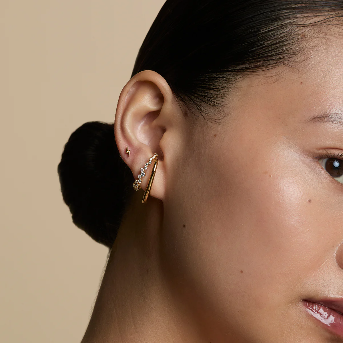 Lightning Bolt Titanium Piercing Stud in Gold - Image 4