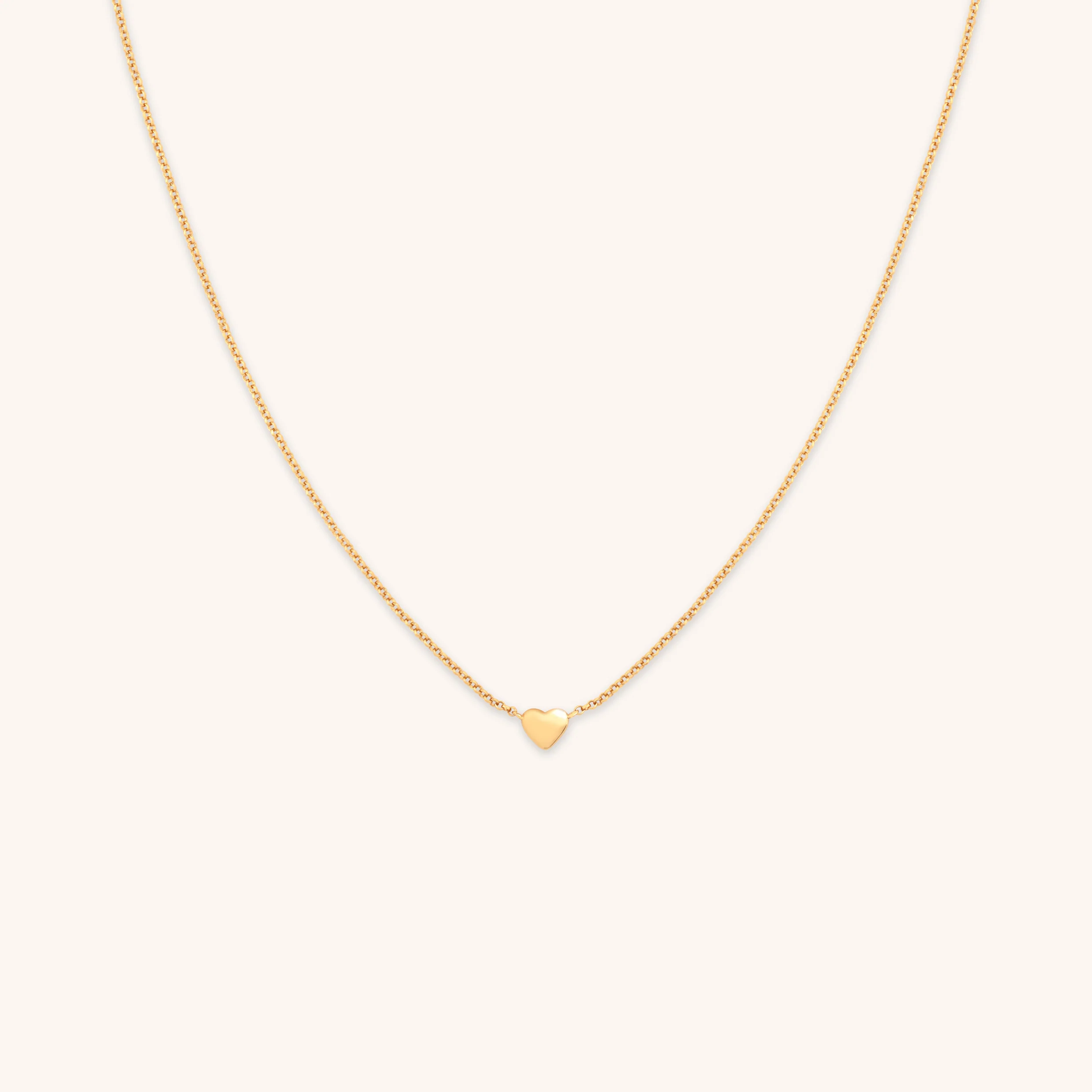 Love Heart Charm Necklace in Gold