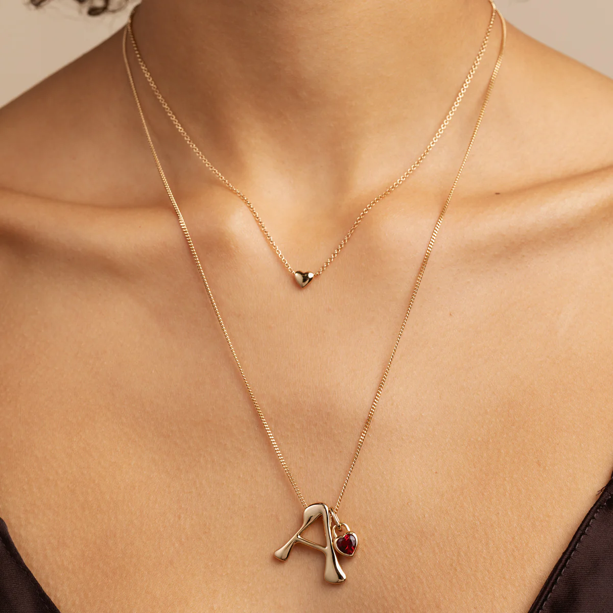 Love Heart Charm Necklace in Gold - Image 3