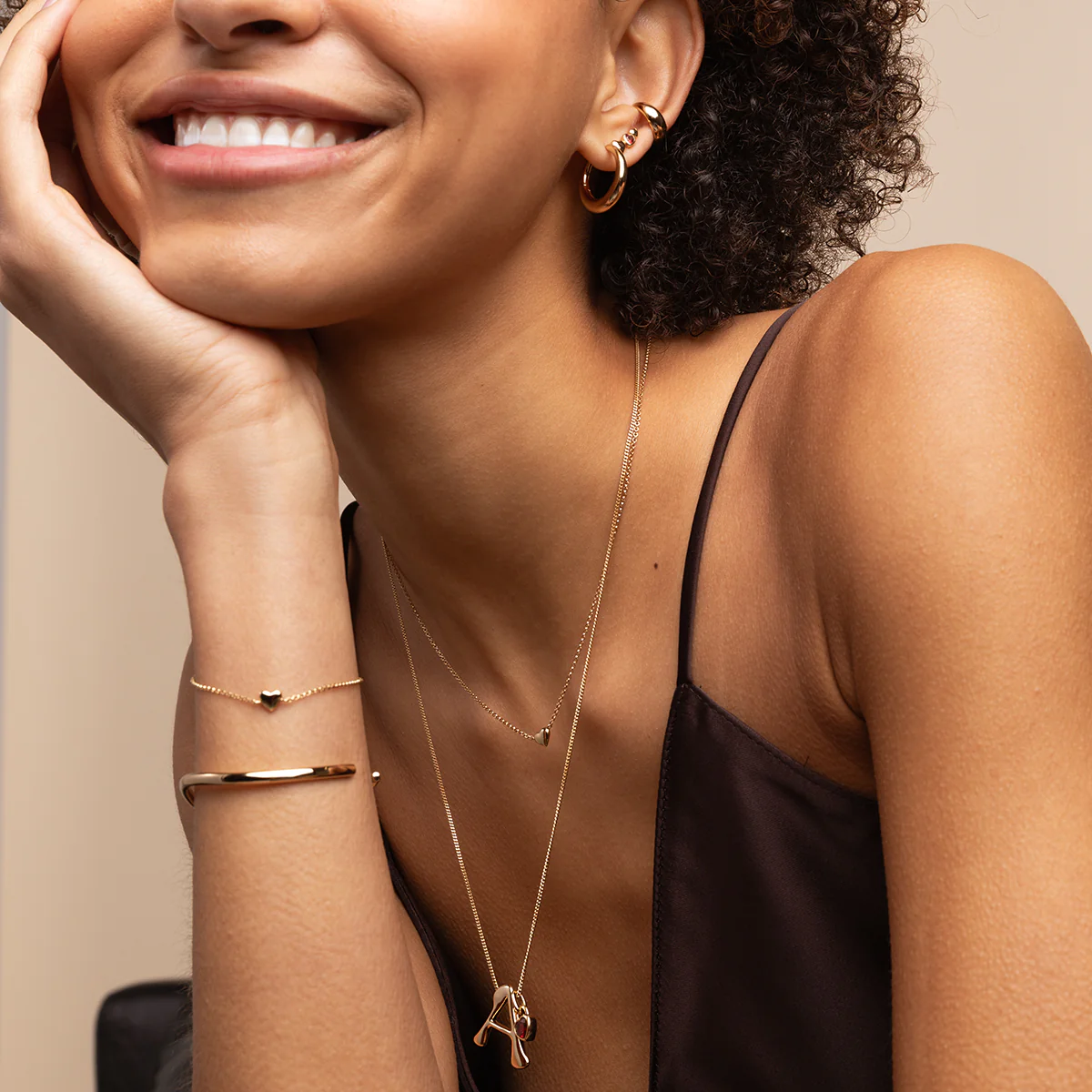 Love Heart Charm Necklace in Gold - Image 6