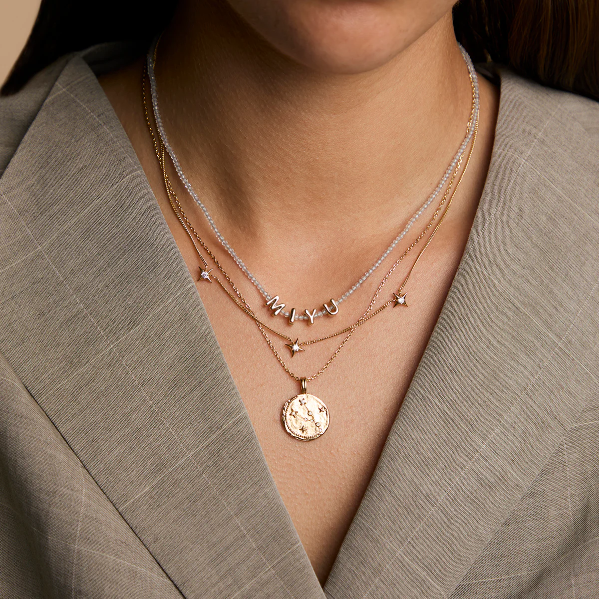M Initial Click Charm in Solid Gold - Image 4
