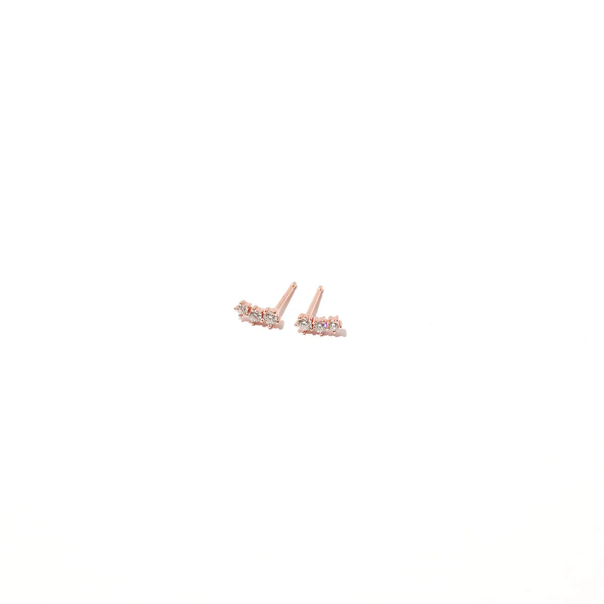 Glimmer Crystal Climber Stud Earrings in Rose Gold - Image 3