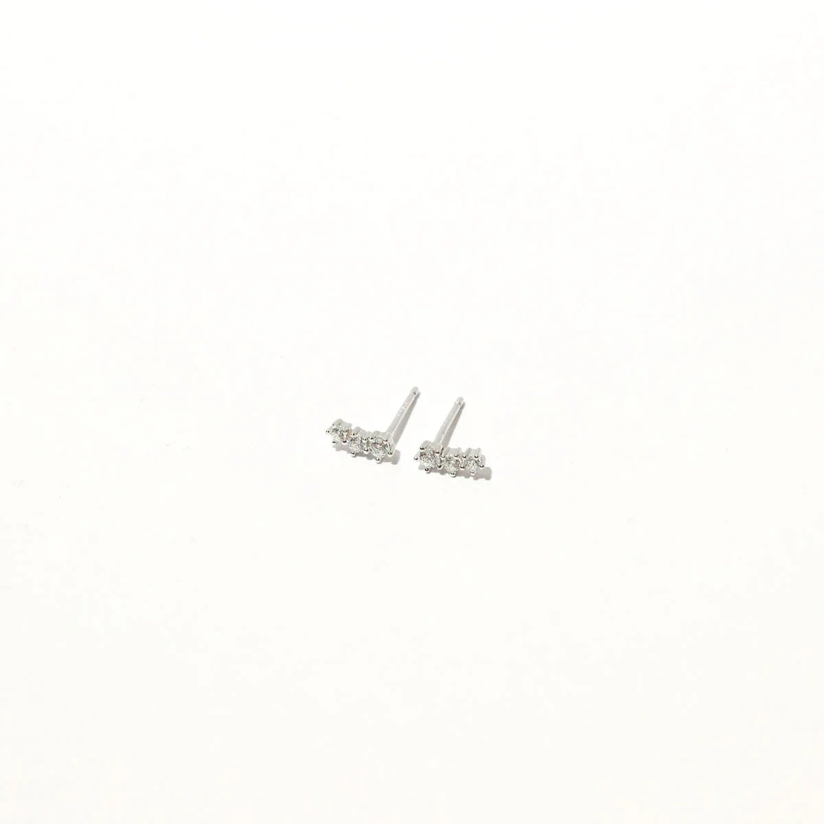 Glimmer Crystal Climber Stud Earrings in Silver - Image 3