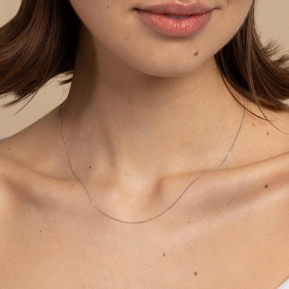 Miyu Chain Necklace in Solid White Gold - Image 6