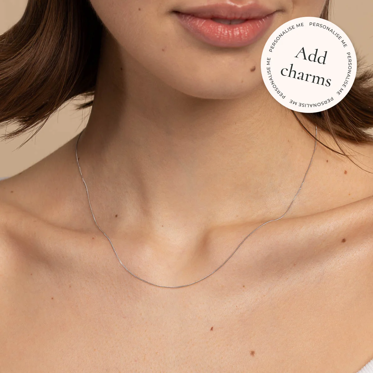 Miyu Story Chain Necklace in Solid White Gold - Image 2