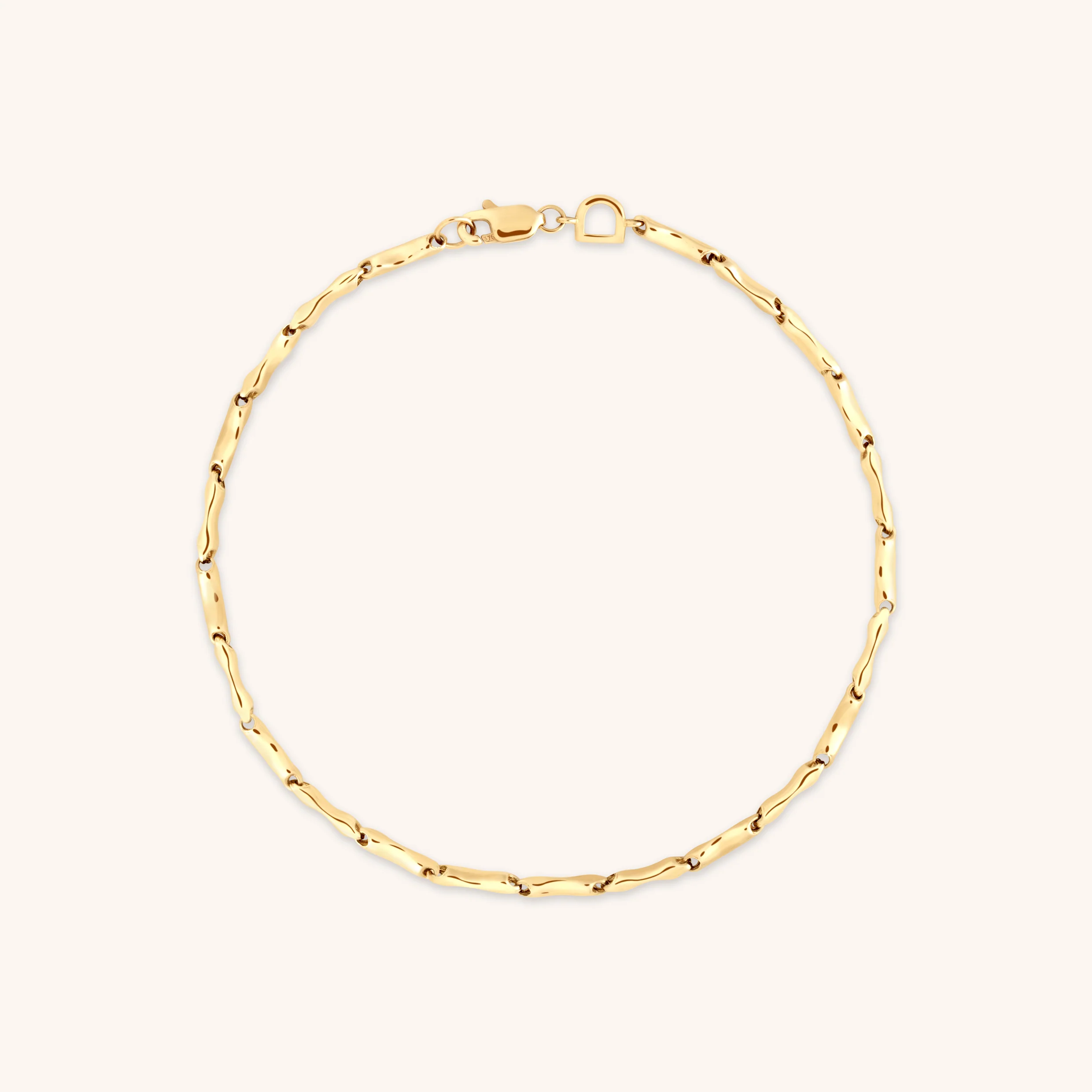 Molten Bar Chain Bracelet in Solid Gold