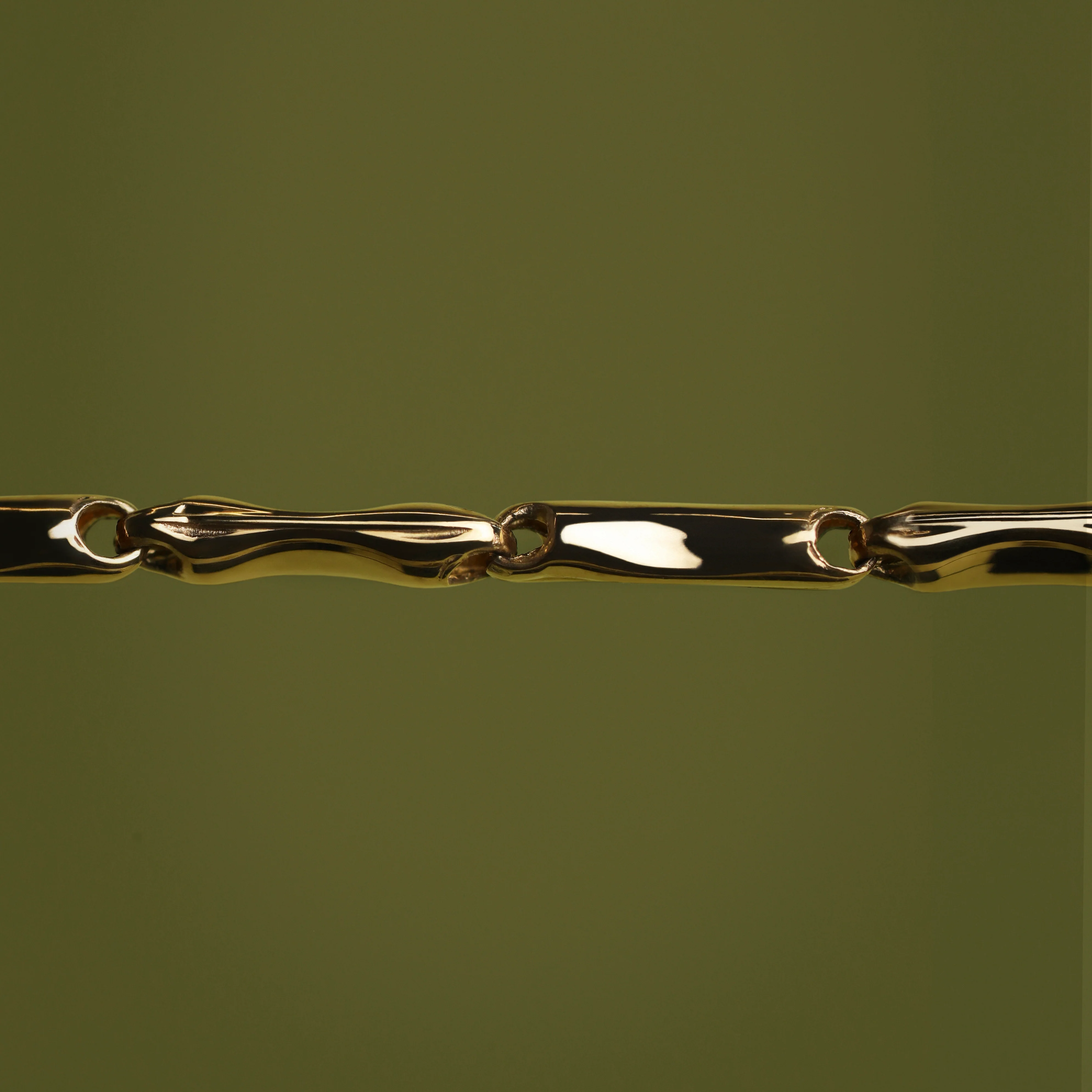 Molten Bar Chain Bracelet in Solid Gold - Image 6