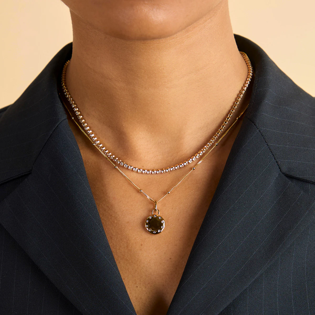 Molten Blue Crystal Clip Charm in Gold - Image 3