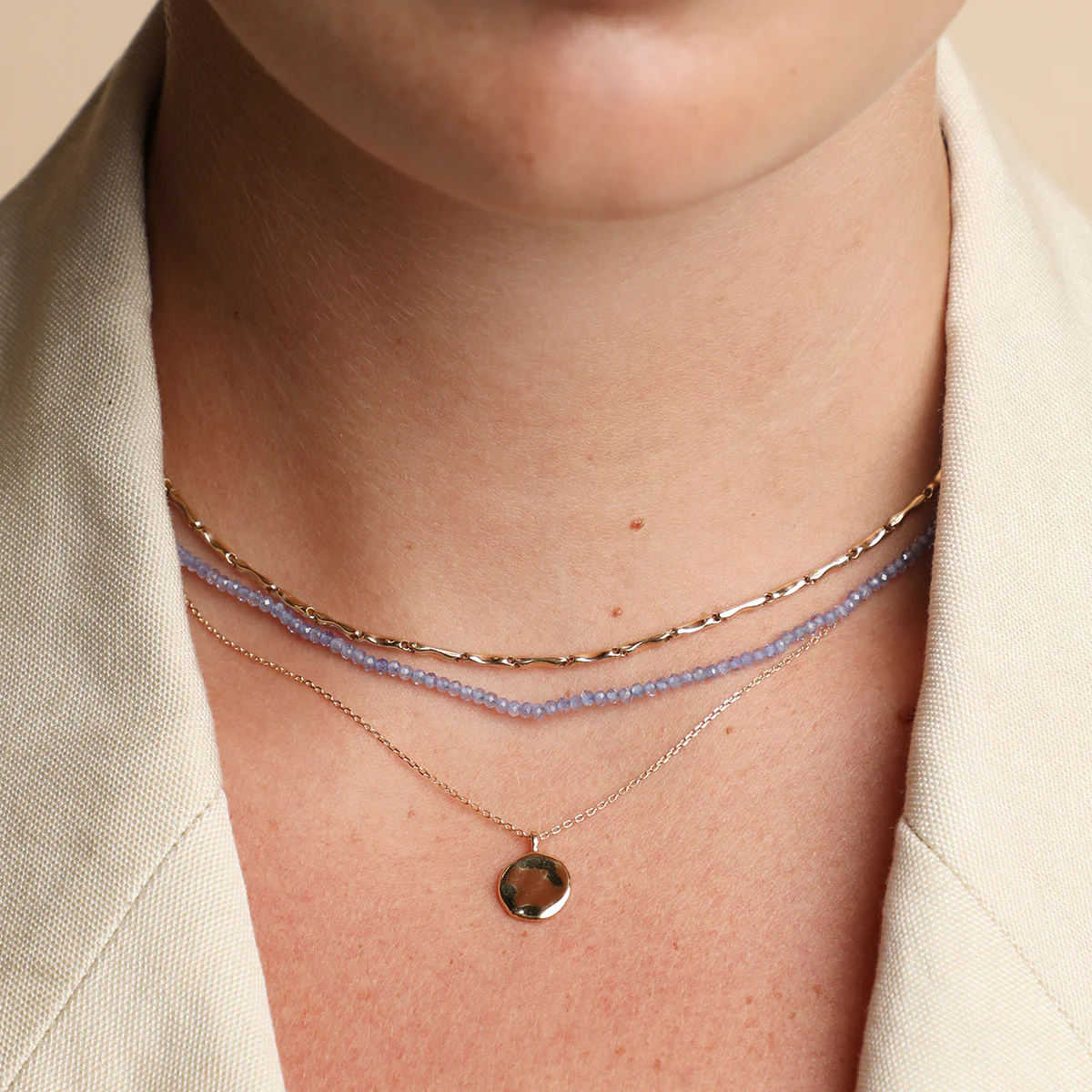 Molten Coin Pendant in Solid Gold - Image 6