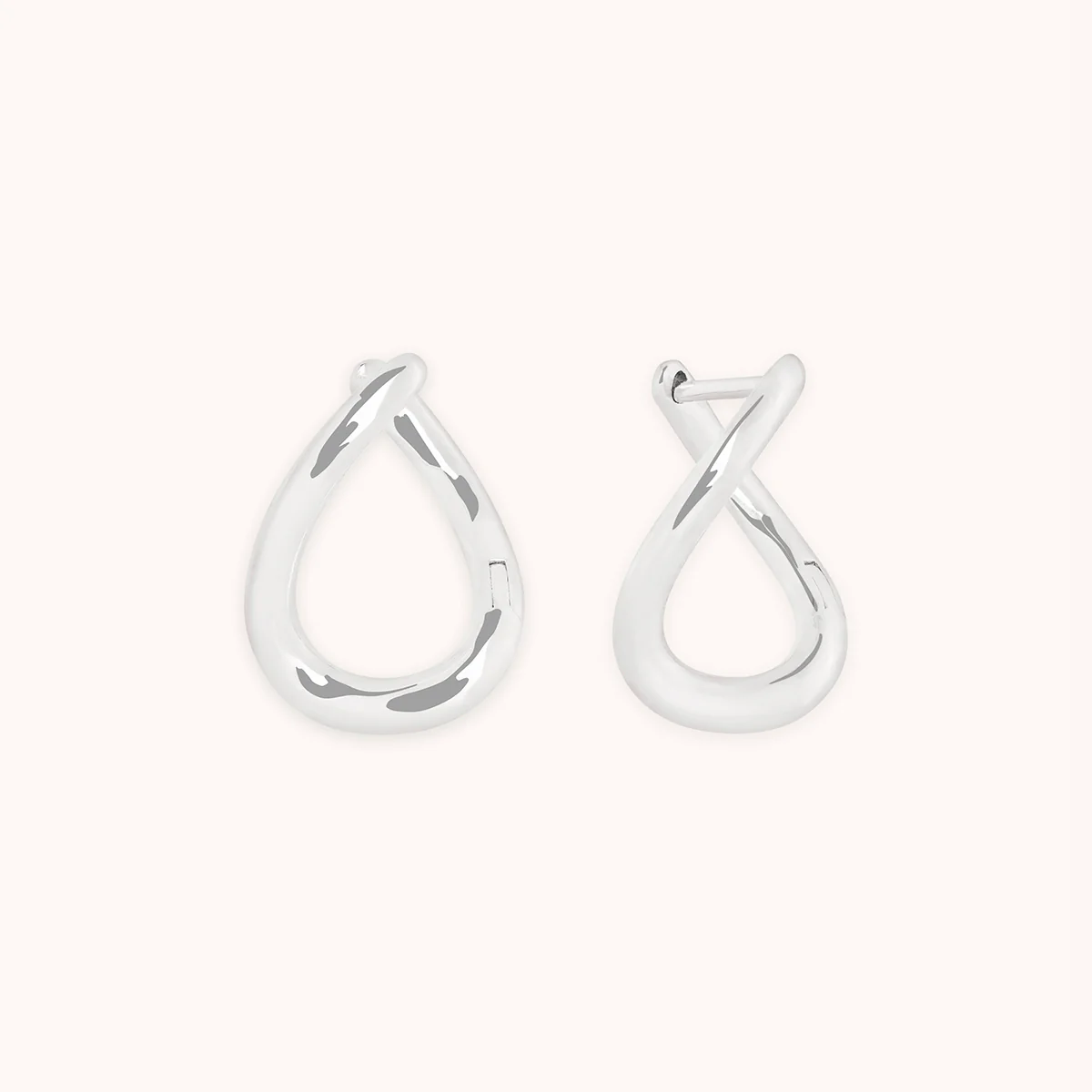 Molten Hoops in Solid White Gold