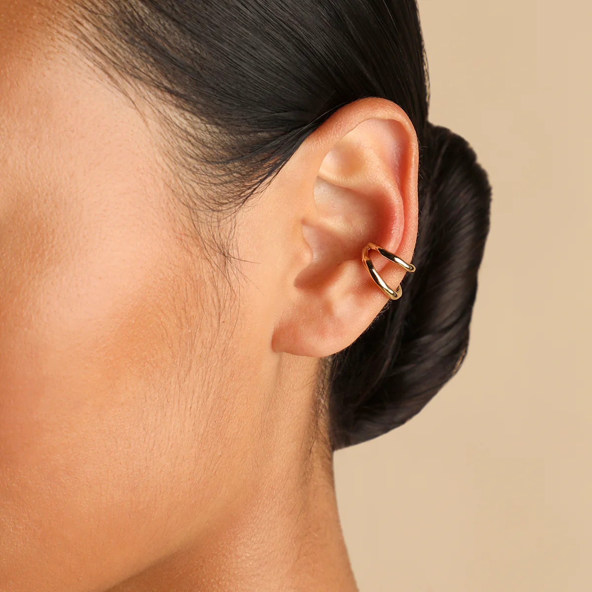 Molten Illusion Ear Cuff in Gold - Image 2