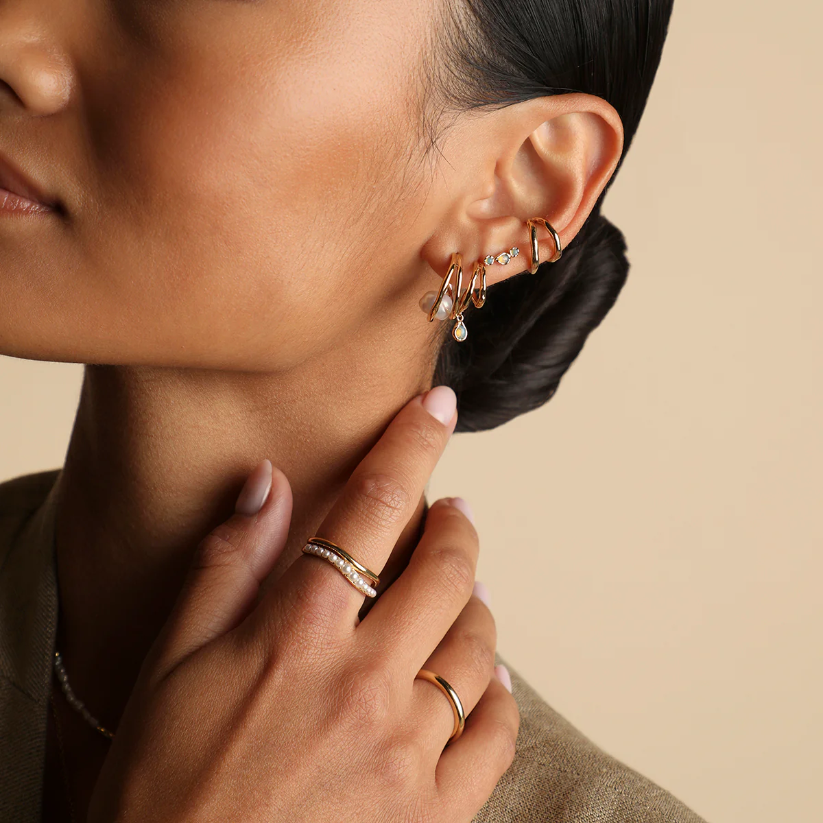 Molten Illusion Ear Cuff in Gold - Image 3