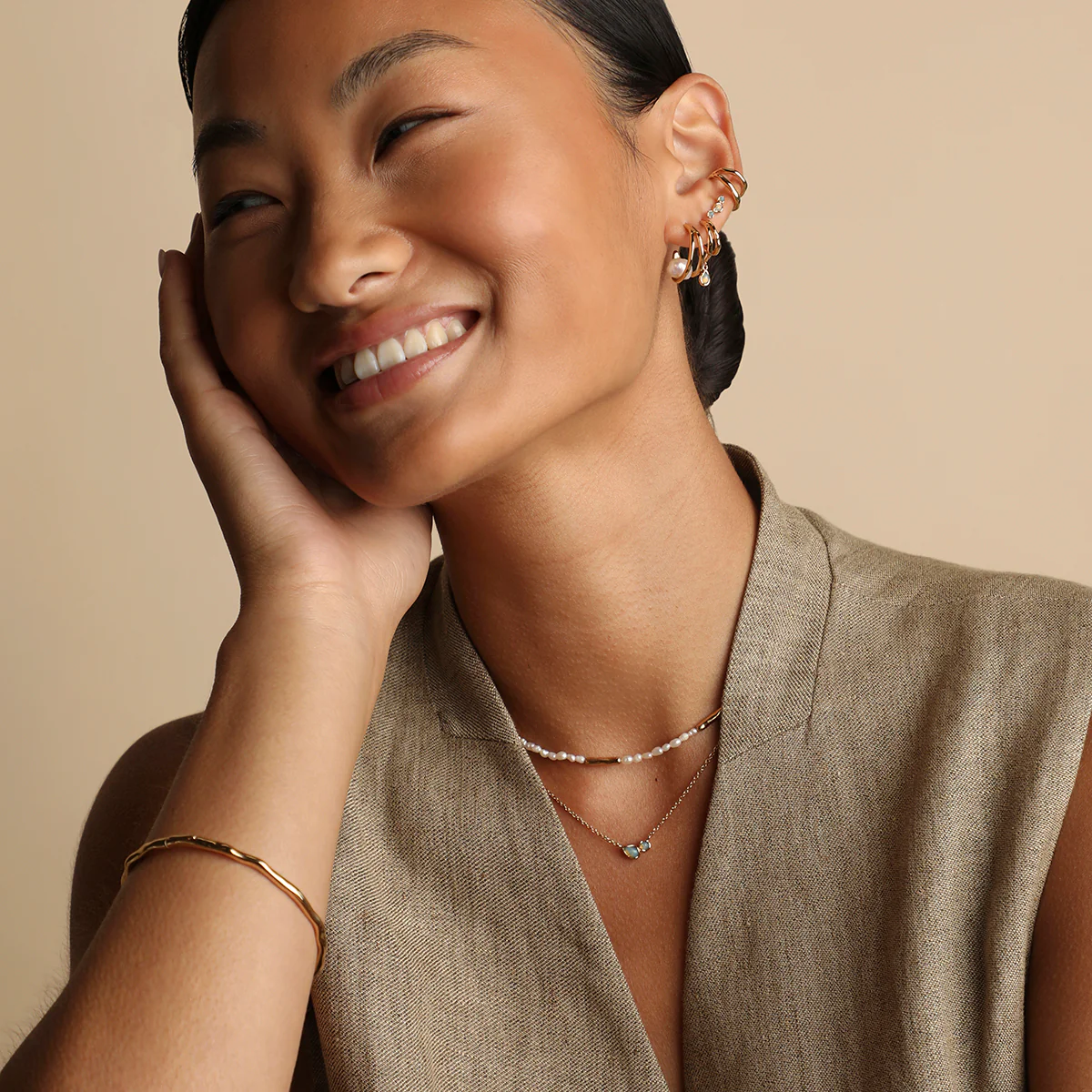 Molten Illusion Ear Cuff in Gold - Image 6