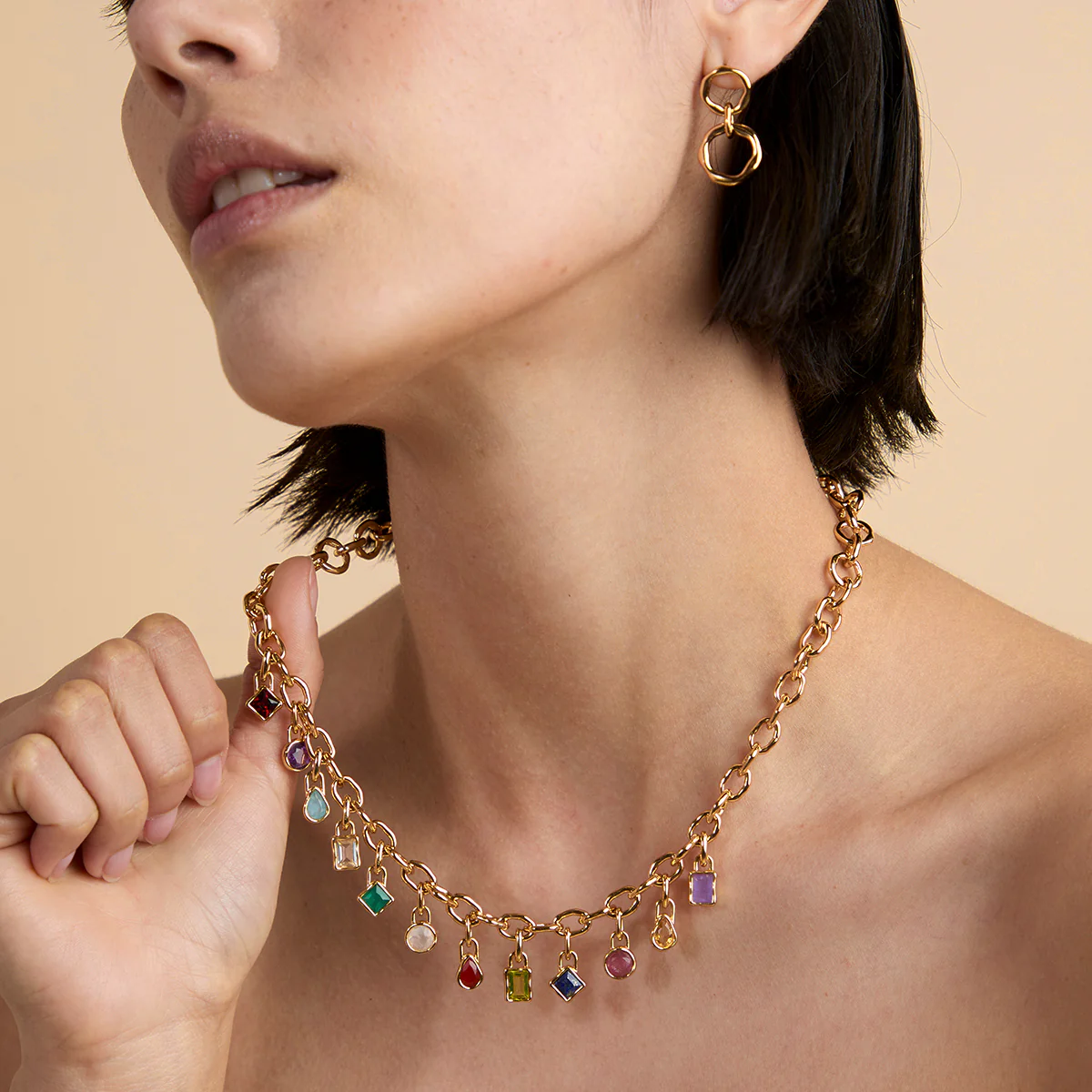 Molten Link Chain Necklace in Gold - Image 5