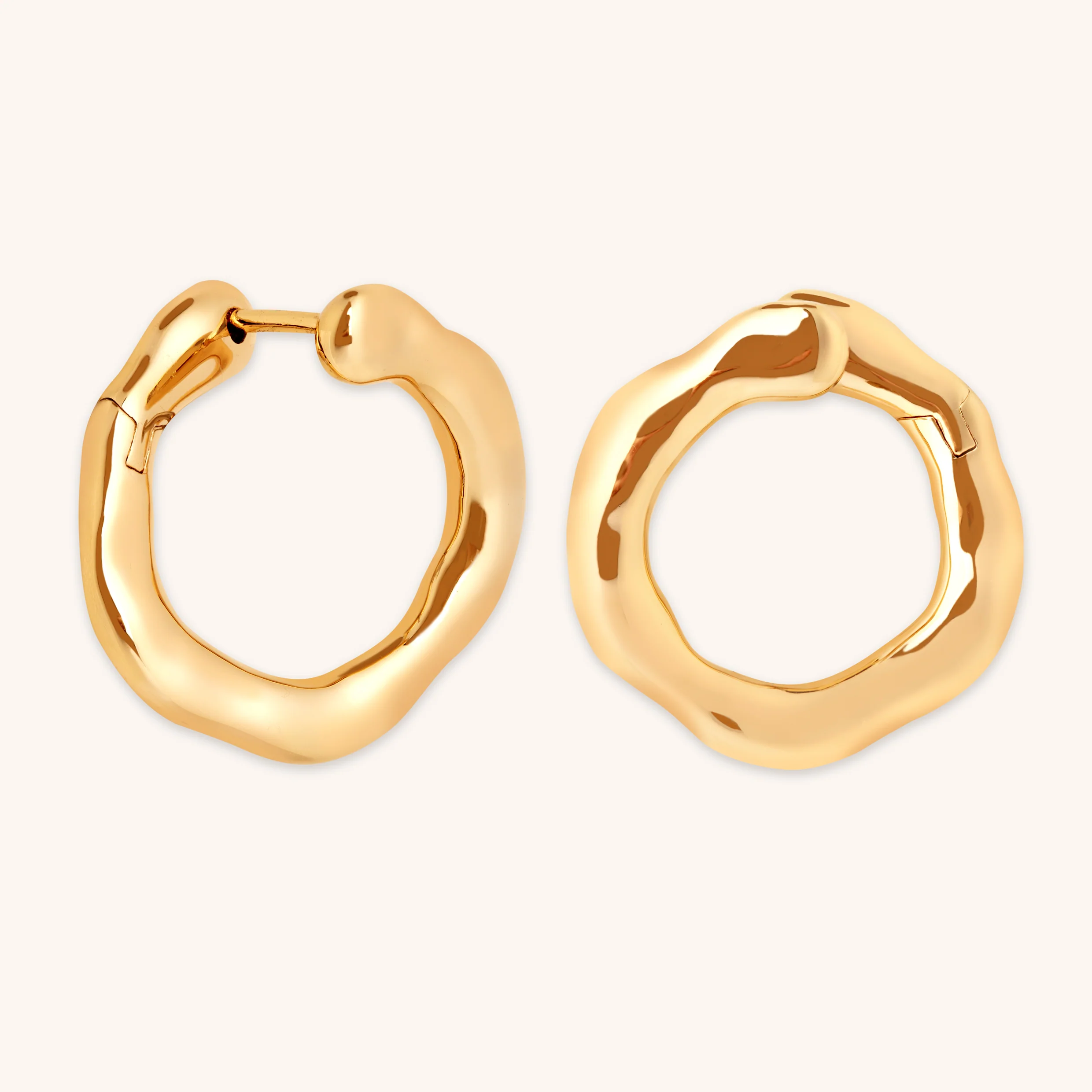 Molten Orbit Large Hoops in Gold