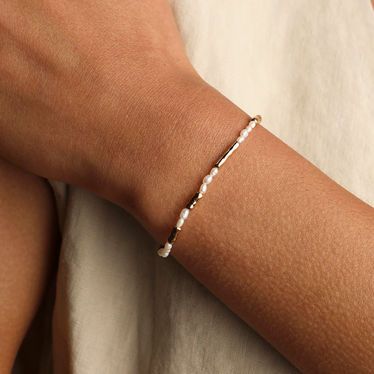 Molten Pearl Bracelet in Gold - Image 2