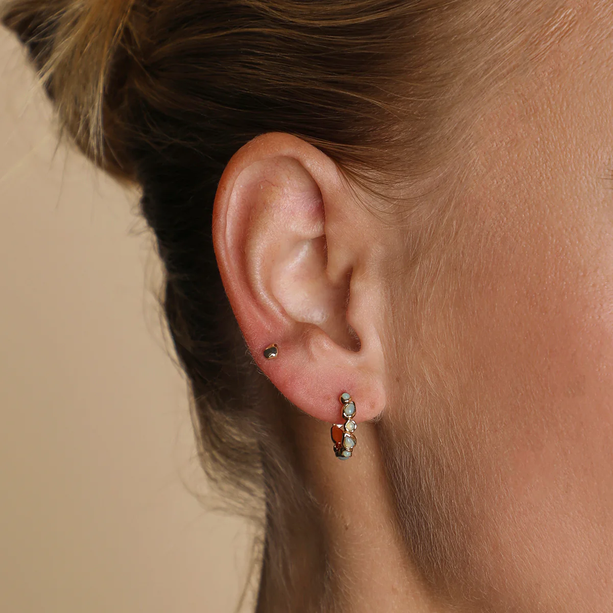 Molten Piercing Stud in Solid Gold - Image 2