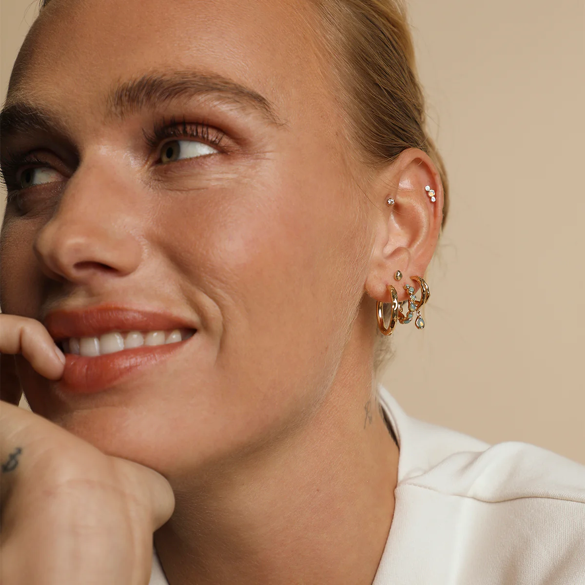 Molten Piercing Stud in Solid Gold - Image 4