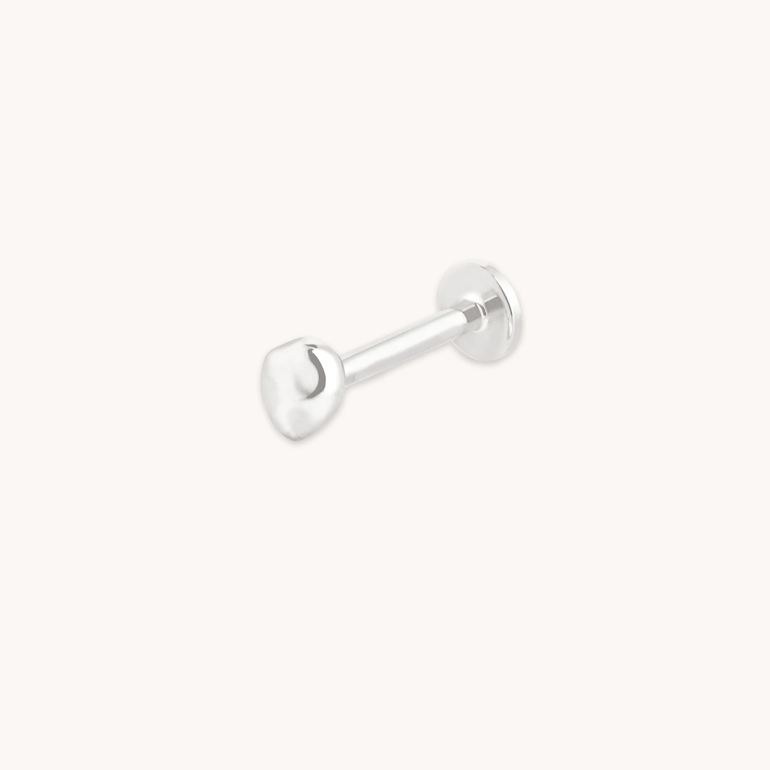 Molten Piercing Stud in Solid White Gold