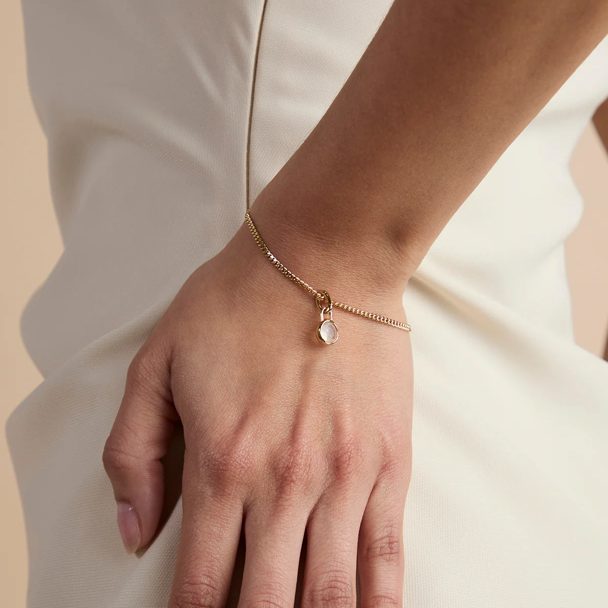 Moonstone June Clip Charm in Gold - Image 2