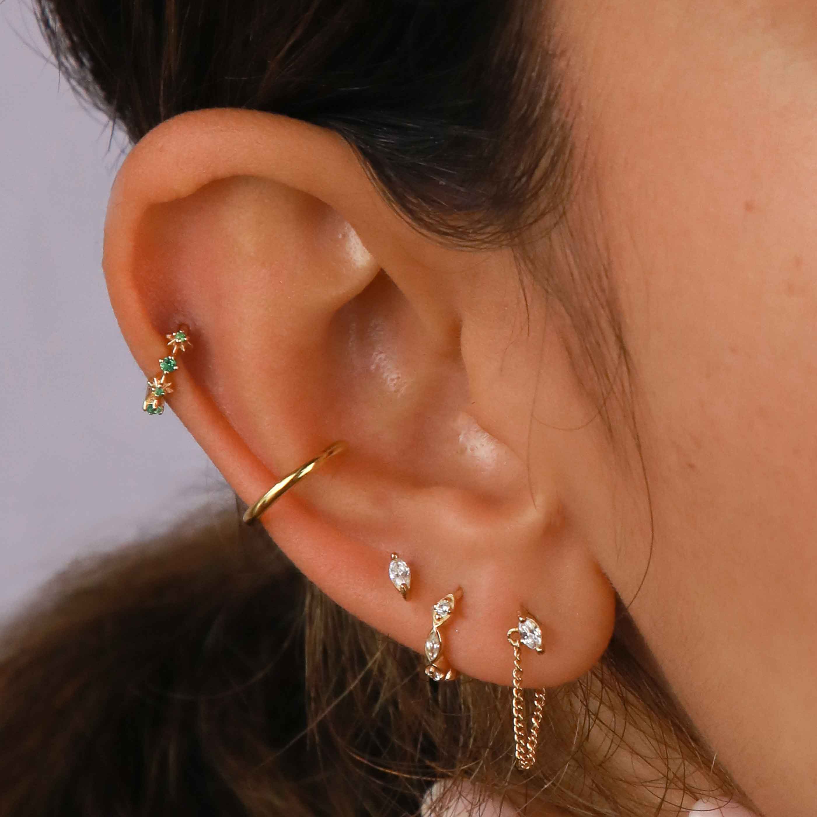 Ethereal Crystal Huggies in Gold - Image 3
