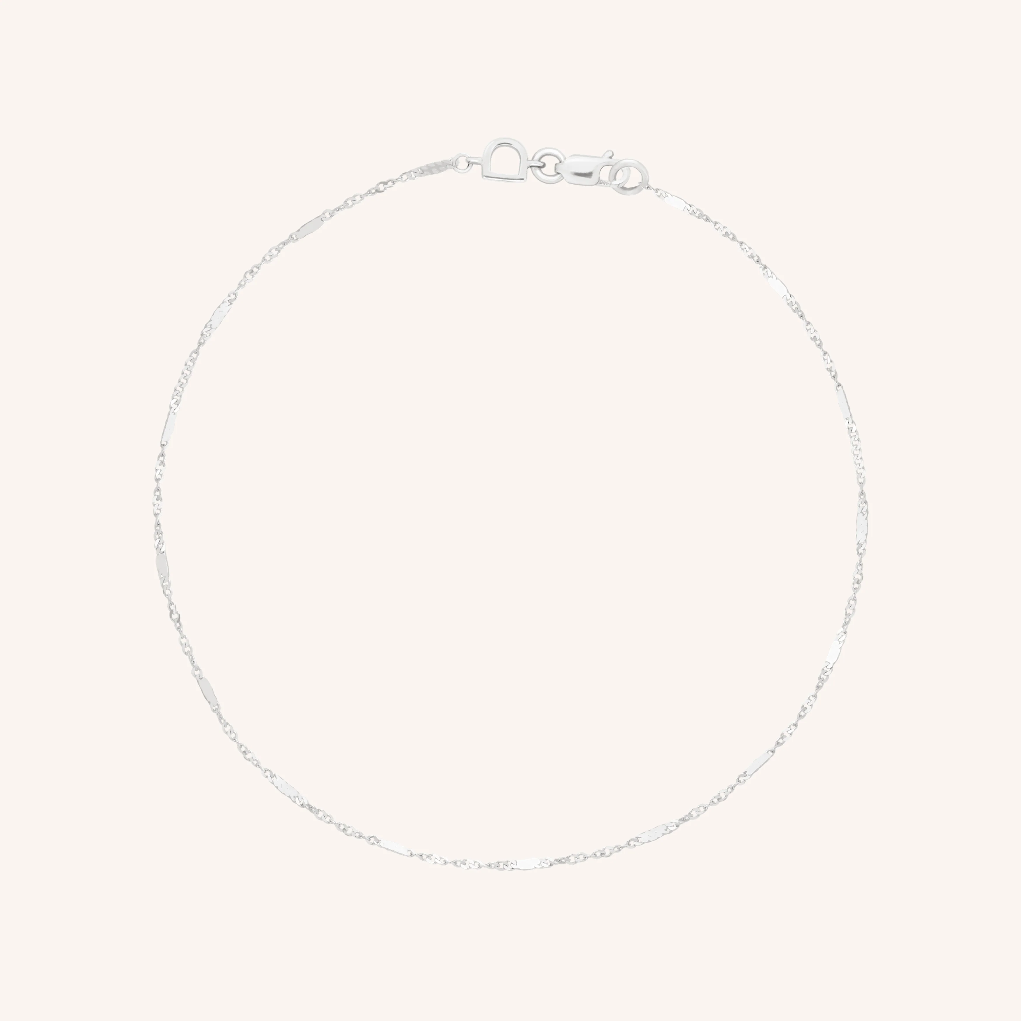 Astrid Chain Anklet in Solid White Gold