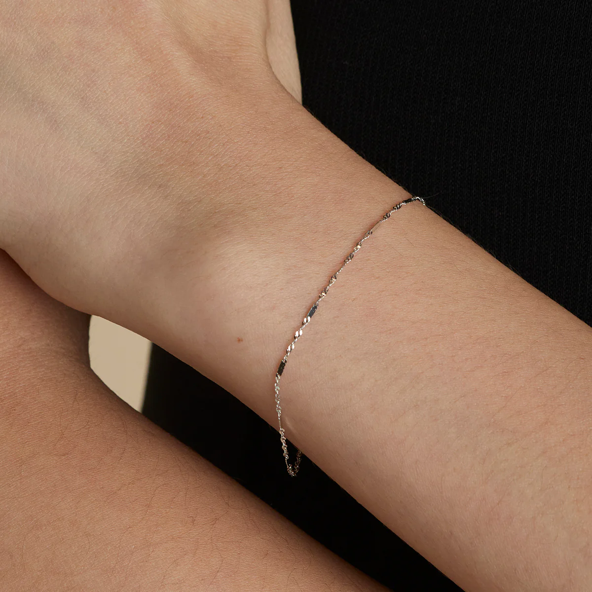 Astrid Chain Bracelet in Solid White Gold - Image 2